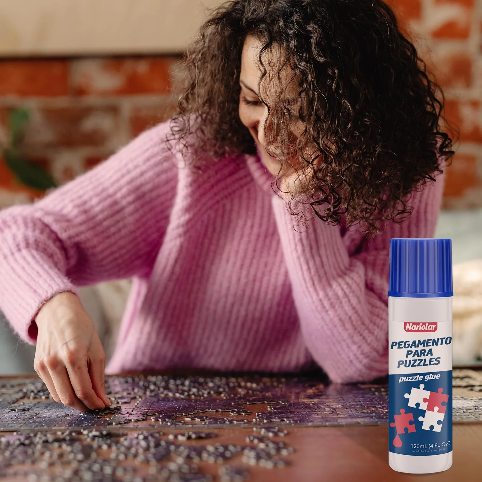 Nariolar Pegamento Puzzle, 2 * 120ml Pegamento para Rompecabezas, con Aplicador y Secado Rápido