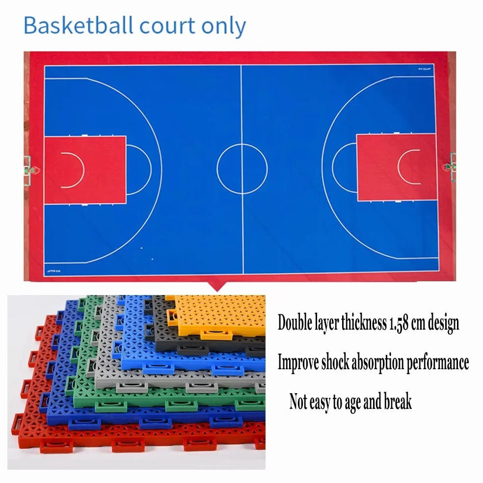 CXKJP Loseta Baldosas De Suelo Entrelazadas Modulares Cancha Baloncesto Exterior Alfombrilla Deportiva Plástico Resistente Intemperie
