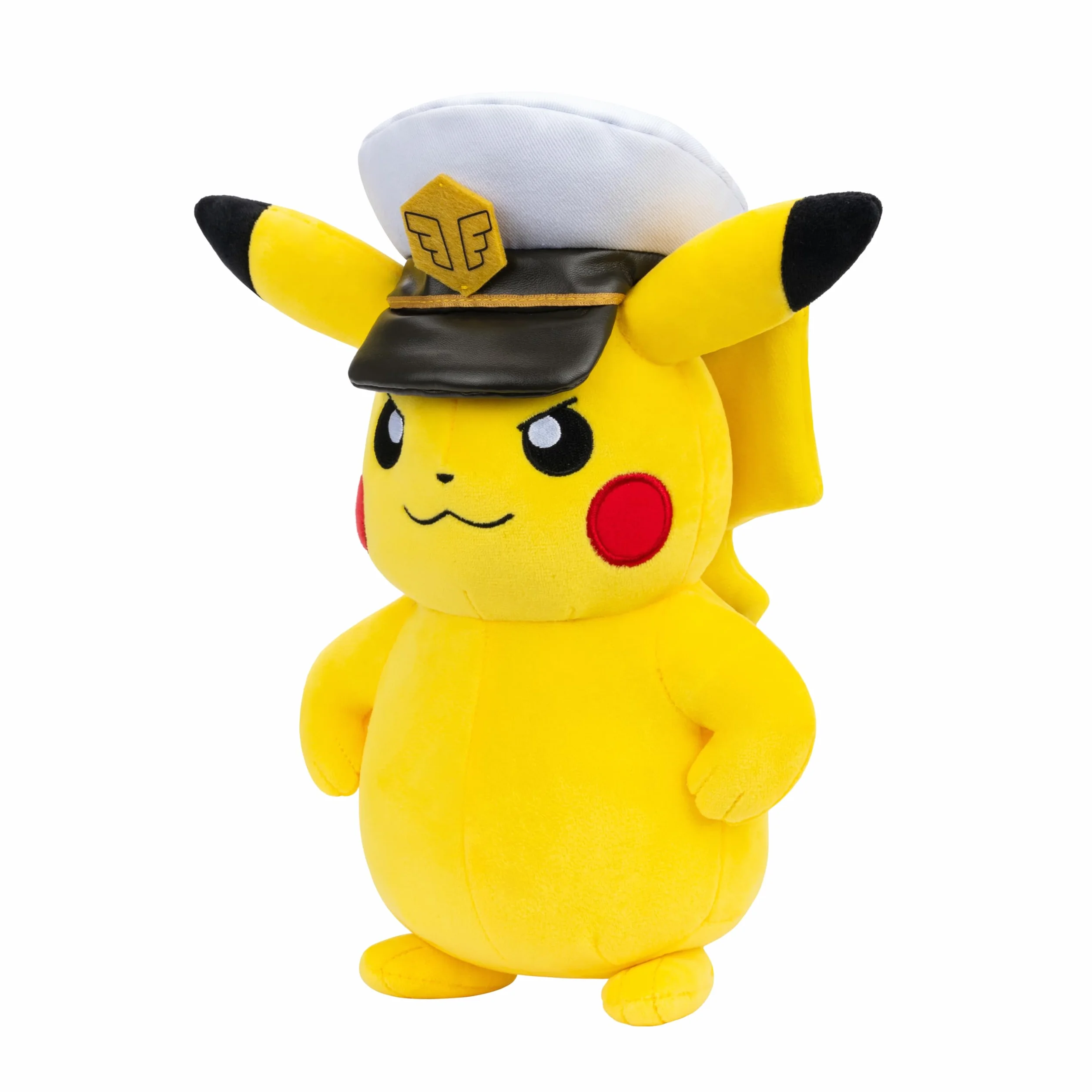 Pokémon Peluche Captain Pikachu Peluche Suave de 20 cm con Sombrero de capitán y Detalles auténticos