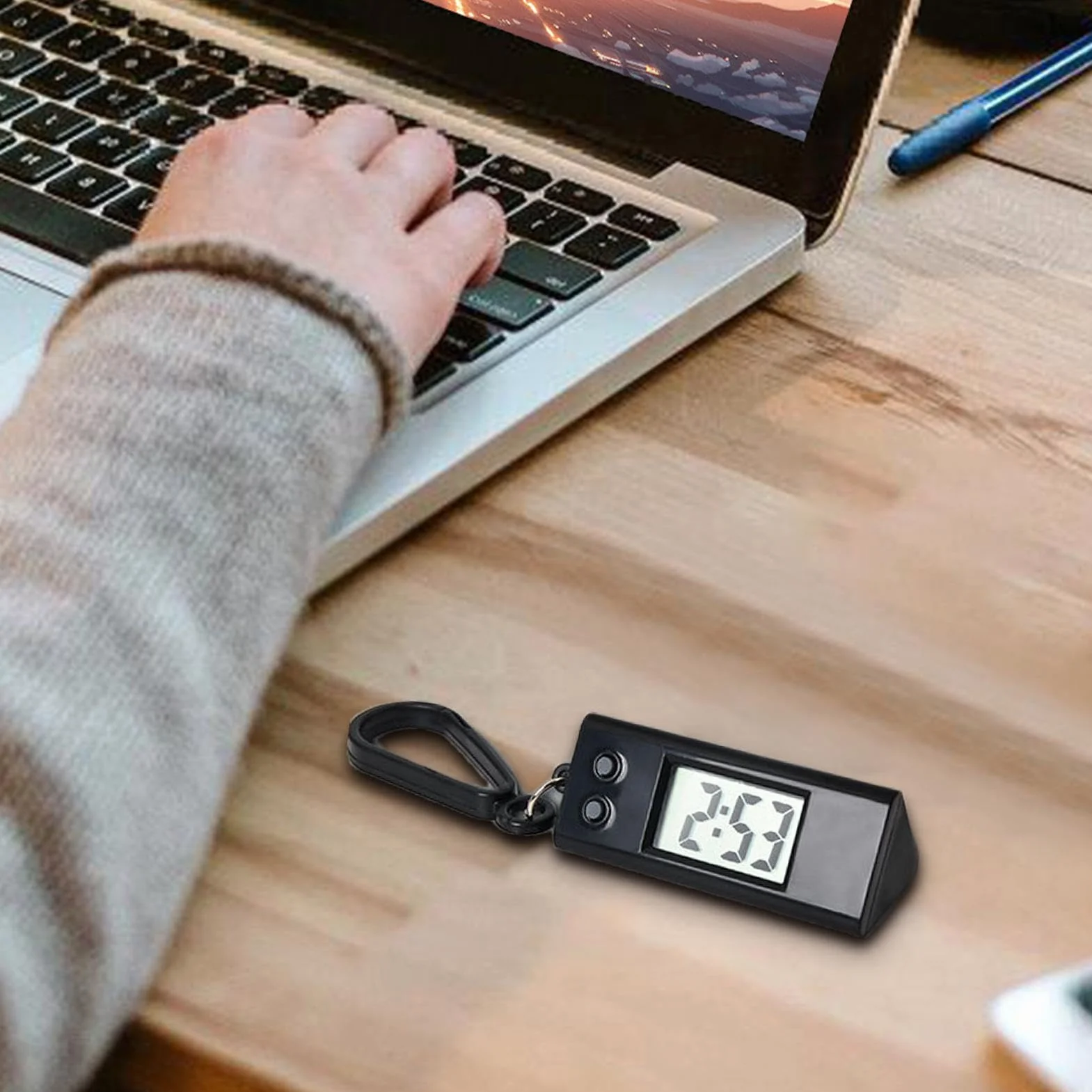 Llavero Reloj de Bolsillo Digital con Pantalla para Mochilas