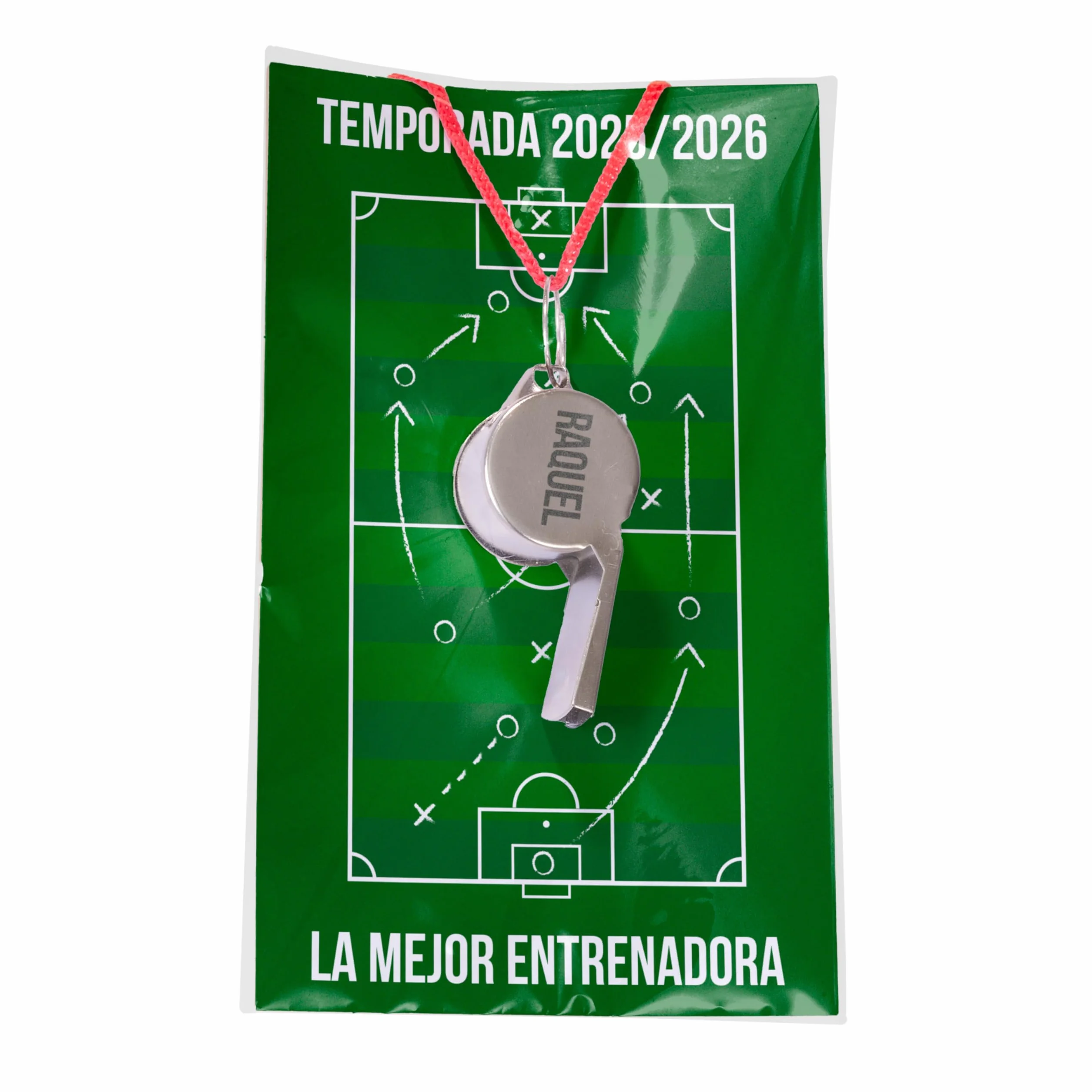 Silbato de Acero Inoxidable Personalizado para Entrenador de Fútbol o Baloncesto con Grabado de Nombre