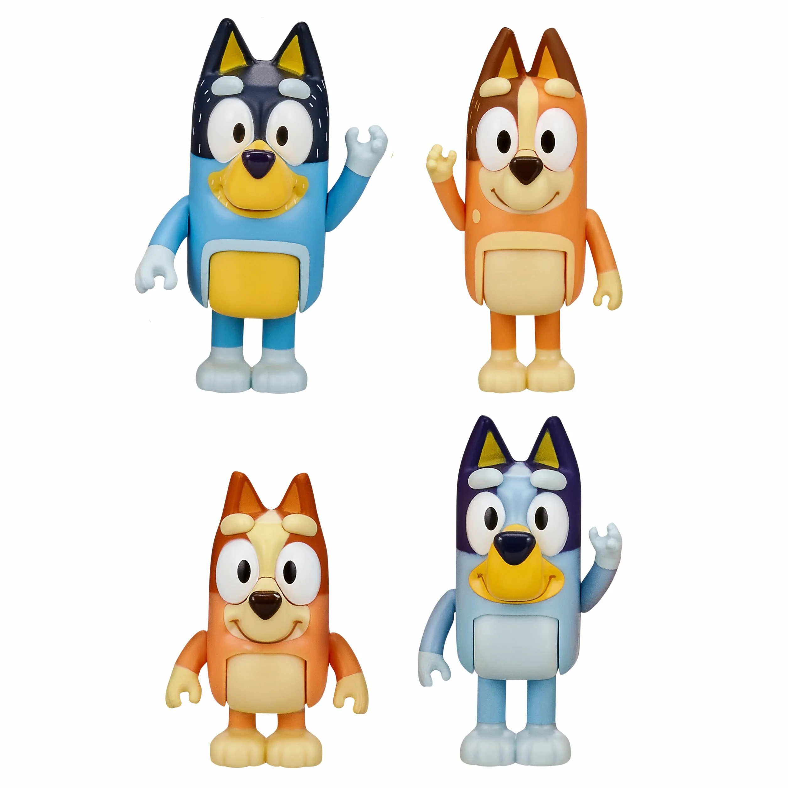 Bluey Pack de 4 Figuras Familia, Figuras de 6,3-7,6 cm