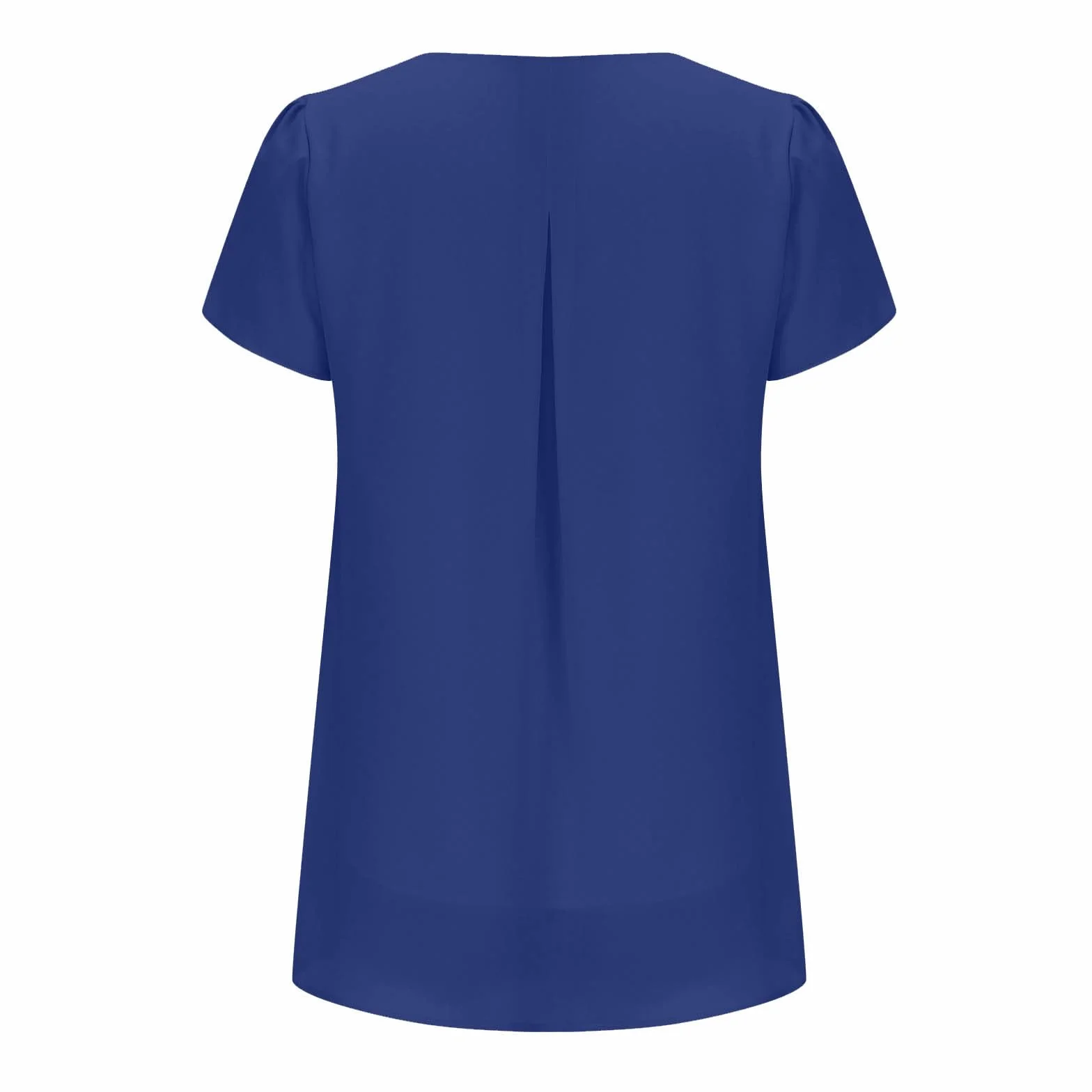 Camiseta Mujer Gasa Manga Corta Cuello en V Color Sólido Elegante Casual Verano Túnica