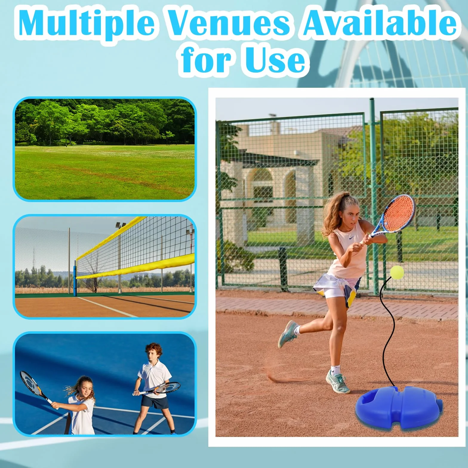 PROVO Entrenador de Tenis, Set de Entrenamiento con 2 Bolas de Rebote para Niños Adultos Principiantes