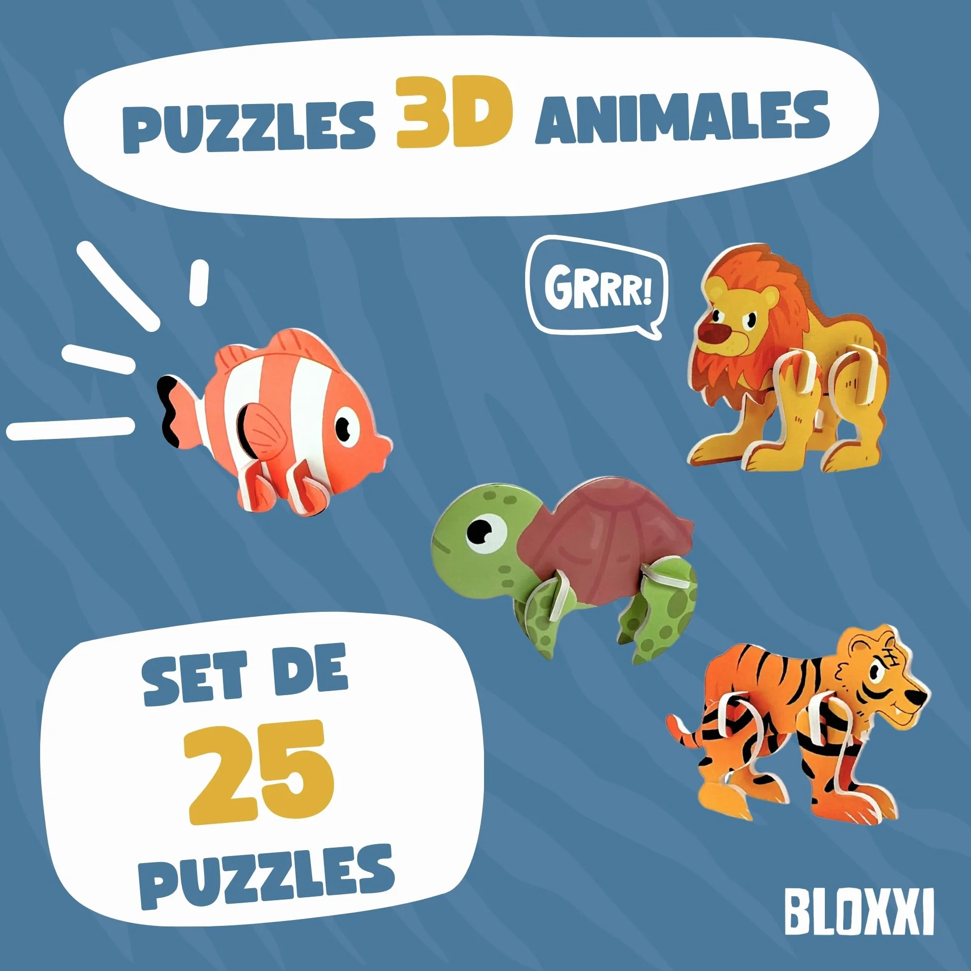 Puzzles 3D para Niños Set 25 Animales Actividad Educativa Creativa Regalos Fiestas Cumpleaños