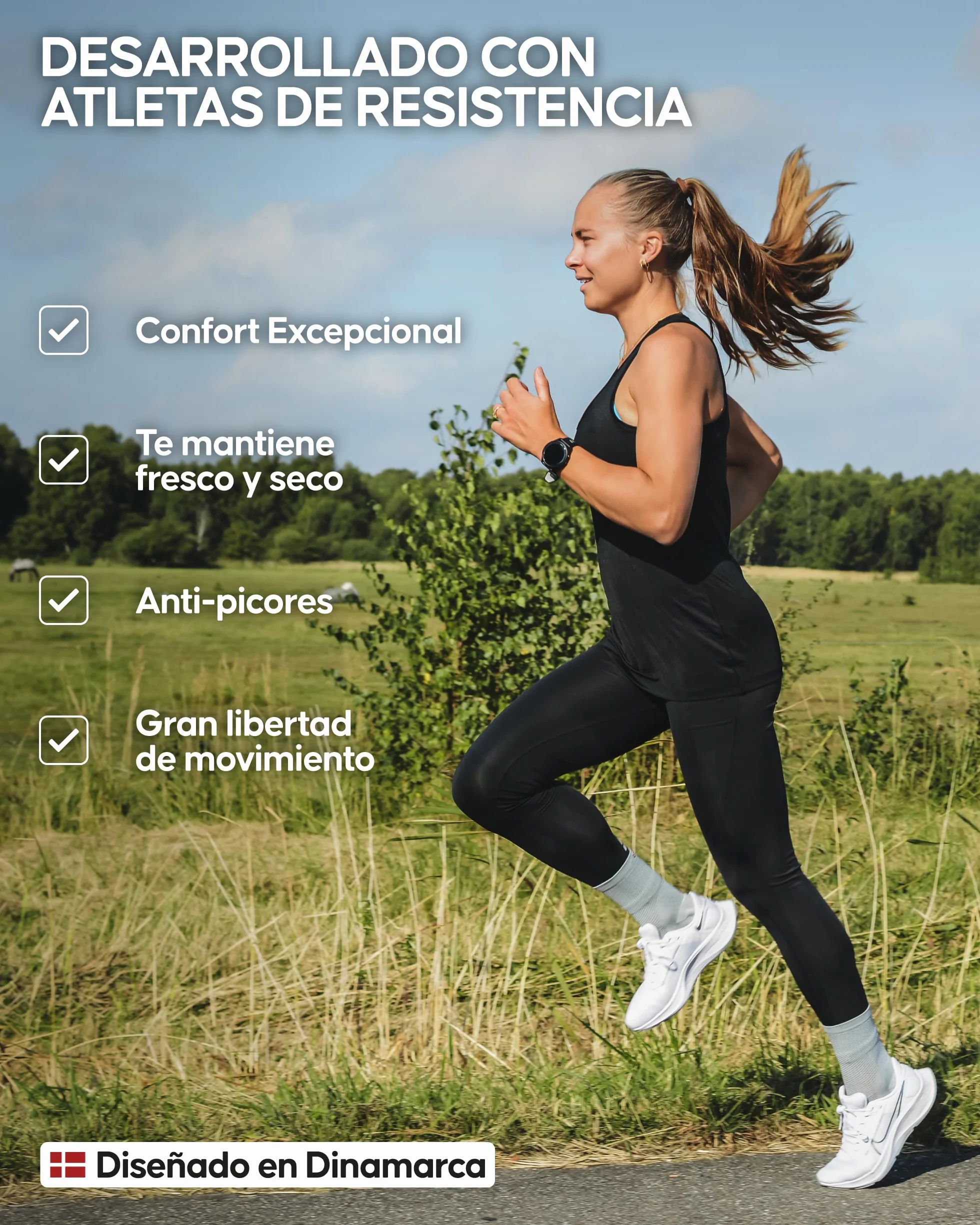 DANISH ENDURANCE Camiseta Deporte Mujer Top Deportivo Pack 2 - Ropa Deportiva Running Gym Pilates Padel