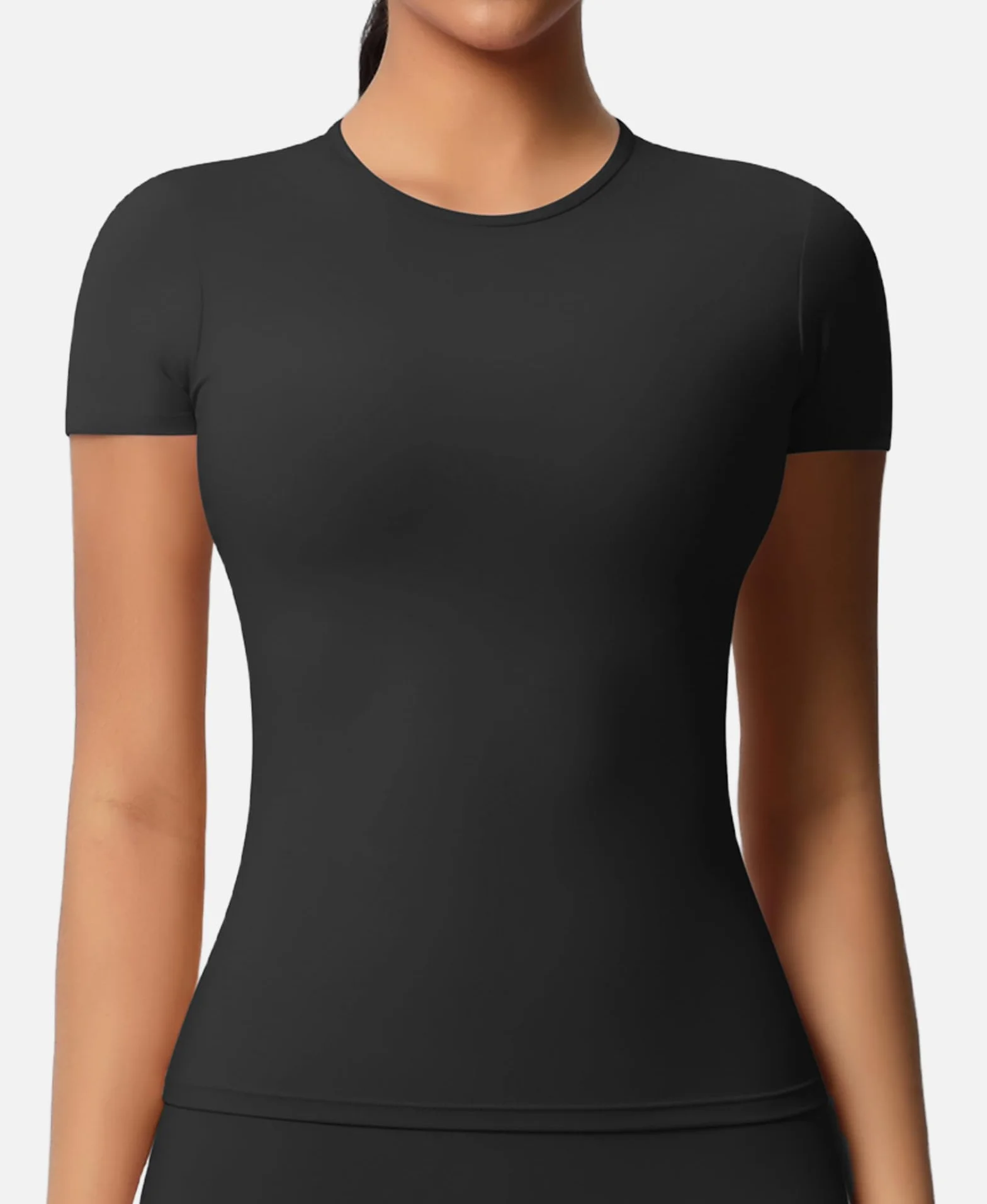 JTSON Camiseta Deportiva Mujer Transpirable Cuello Redondo Running Yoga Gym Fitness