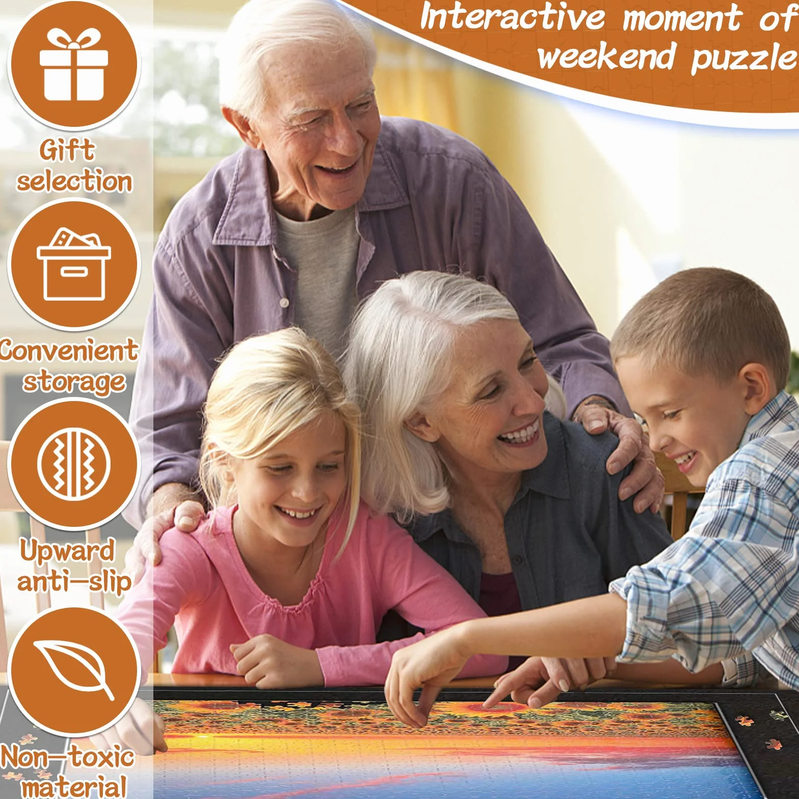 Purpledi Tapete Puzzle, 1000 1500 2000 3000 PiezasTapete, Fieltro Tapiz Puzzle, Estera de Rompecabezas Portátil