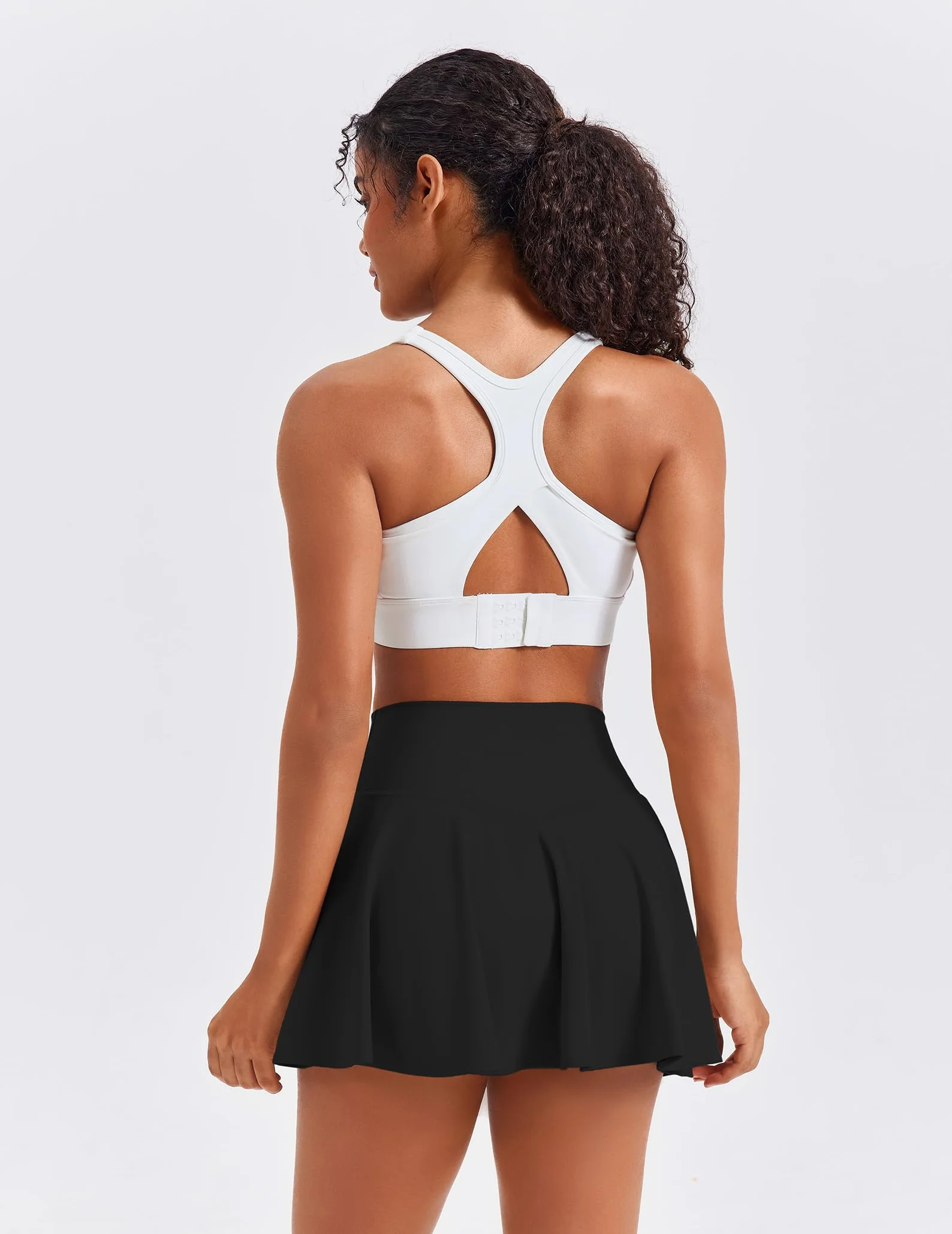 PINSPARK Falda de Tenis para Mujer, Falda Cruzada de Cintura Alta con Pantalón Debajo, Minifalda
