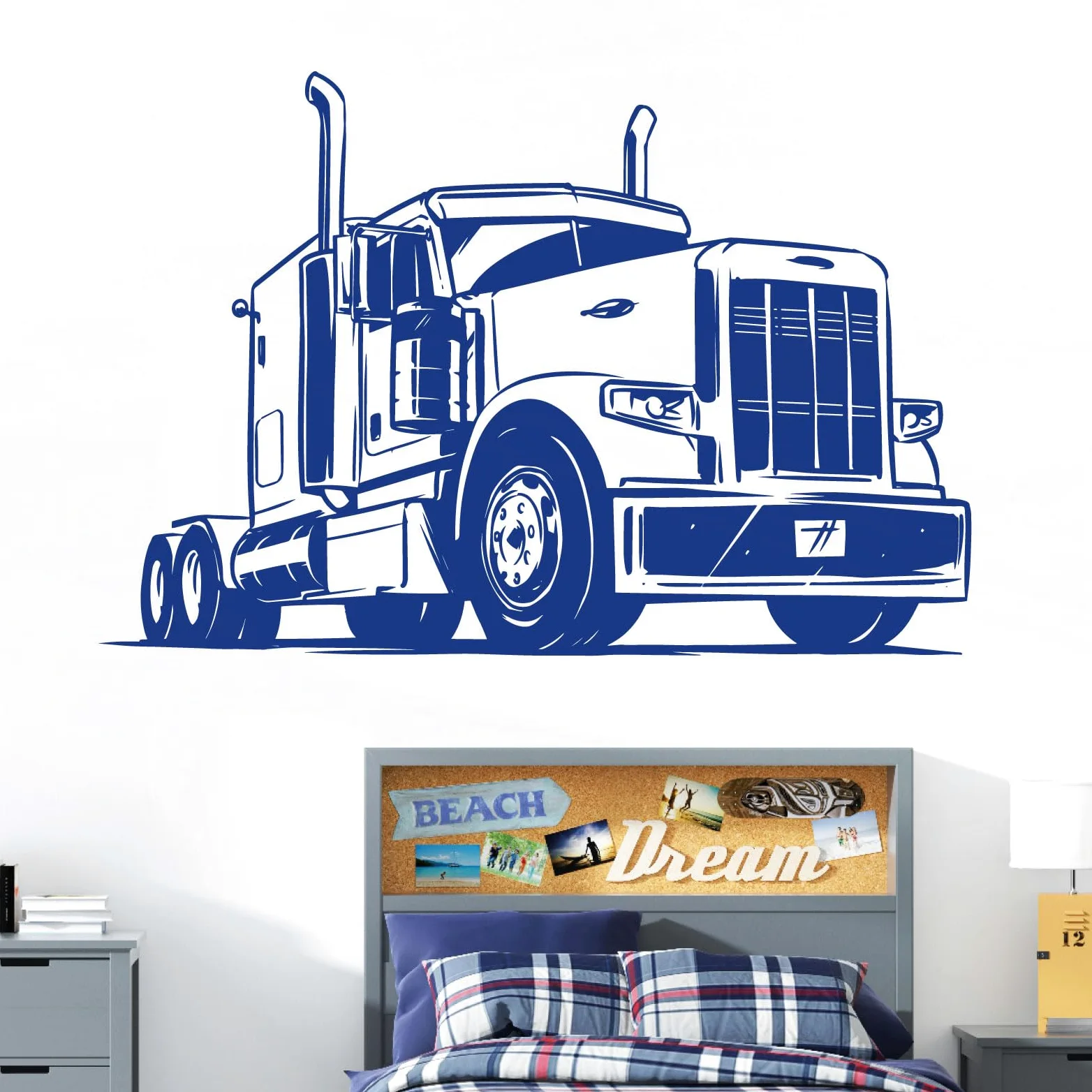 Vinilo decorativo para pared, camión semicurario, camión americano, 18 ruedas, Big Truck