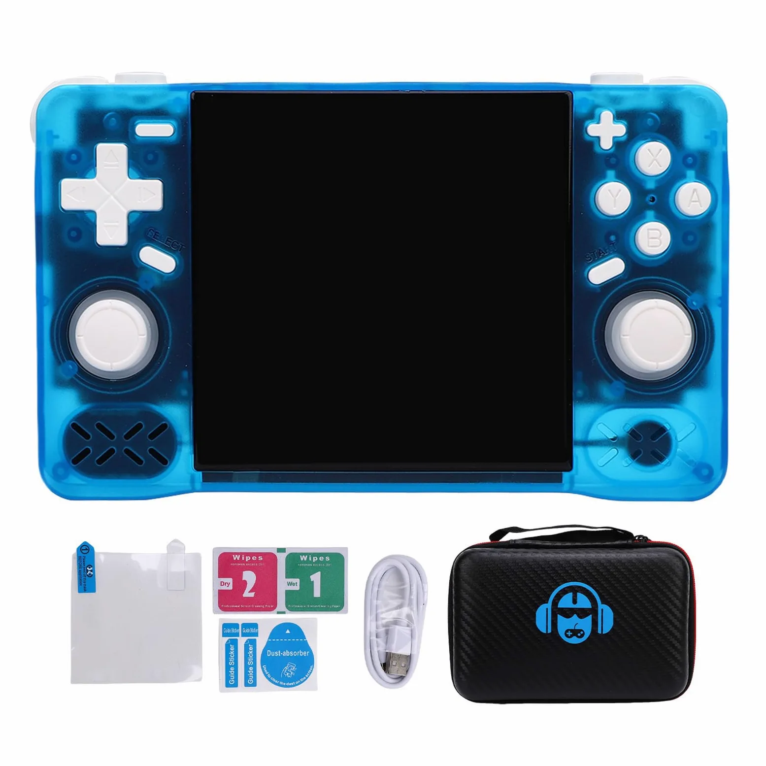 Consola de Juegos Portátil Retro Pantalla HD de 4,0 Pulgadas Consola de Juegos Recargable Portátil de 1,5 GHz con Batería de 4000 MAh - RK3326 64 bits A35, Soporte de 256 GB, Diseño (128GB)