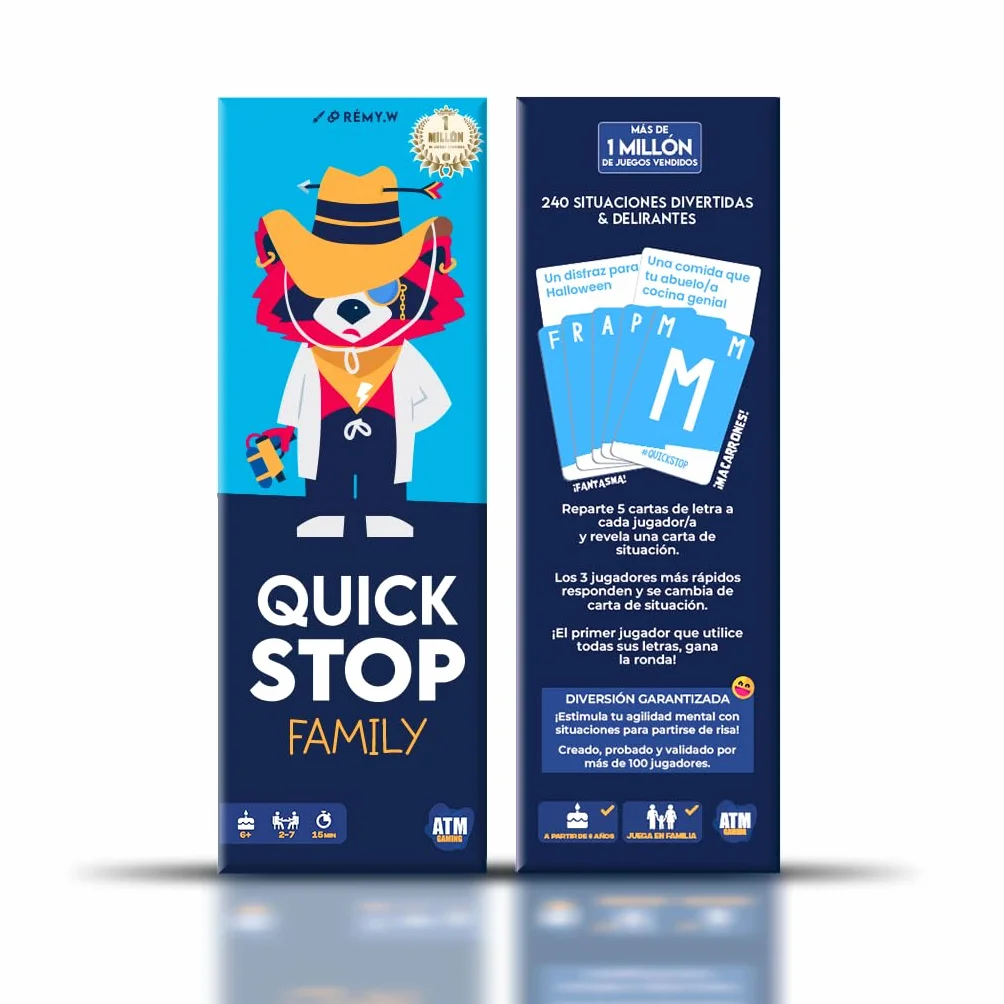 ATM Gaming Quickstop Family Juego de Mesa Rápido Competitivo Regalo Original
