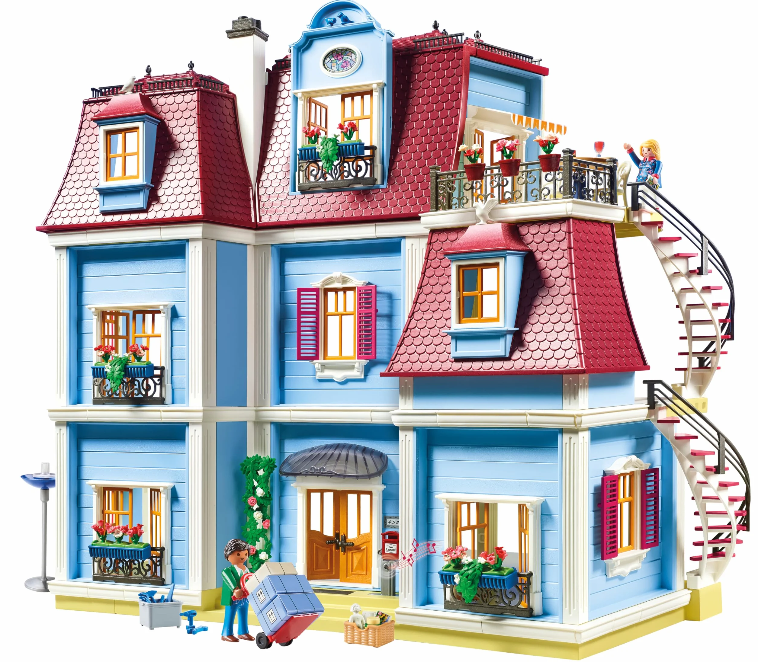 PLAYMOBIL Dollhouse 70205 Casa de Muñecas, con Timbre Real, A partir de 4 años