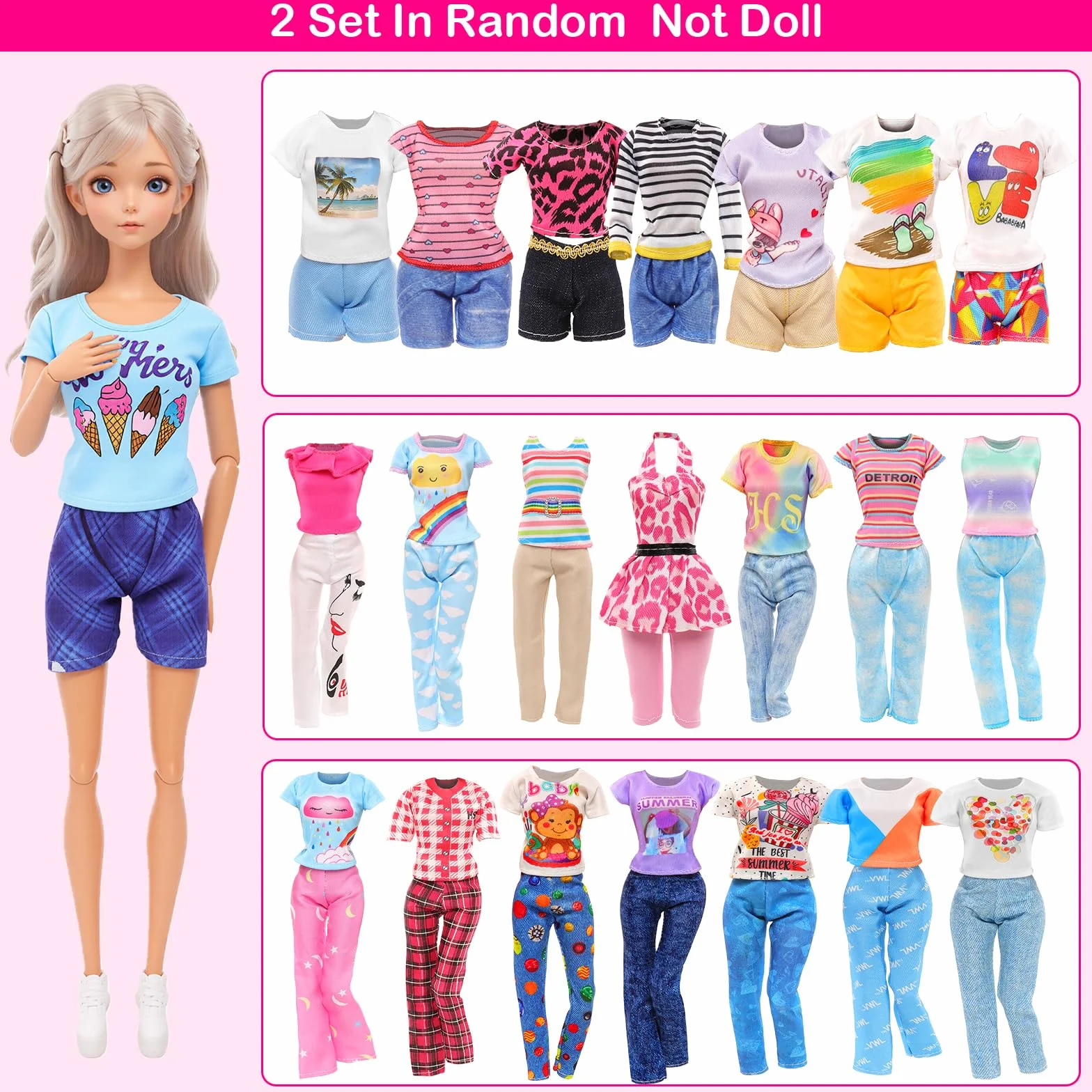 58 Piezas para Muñecas De 11,5 Pulgadas Y 30 Centímetros: 2 Vestidos De Novia + 2 Ropas + 2 Pantalones + 2 Trajes de baño + 12 Vestidos De Moda + 10 PCS (20) Zapatos + 18 Accesorios