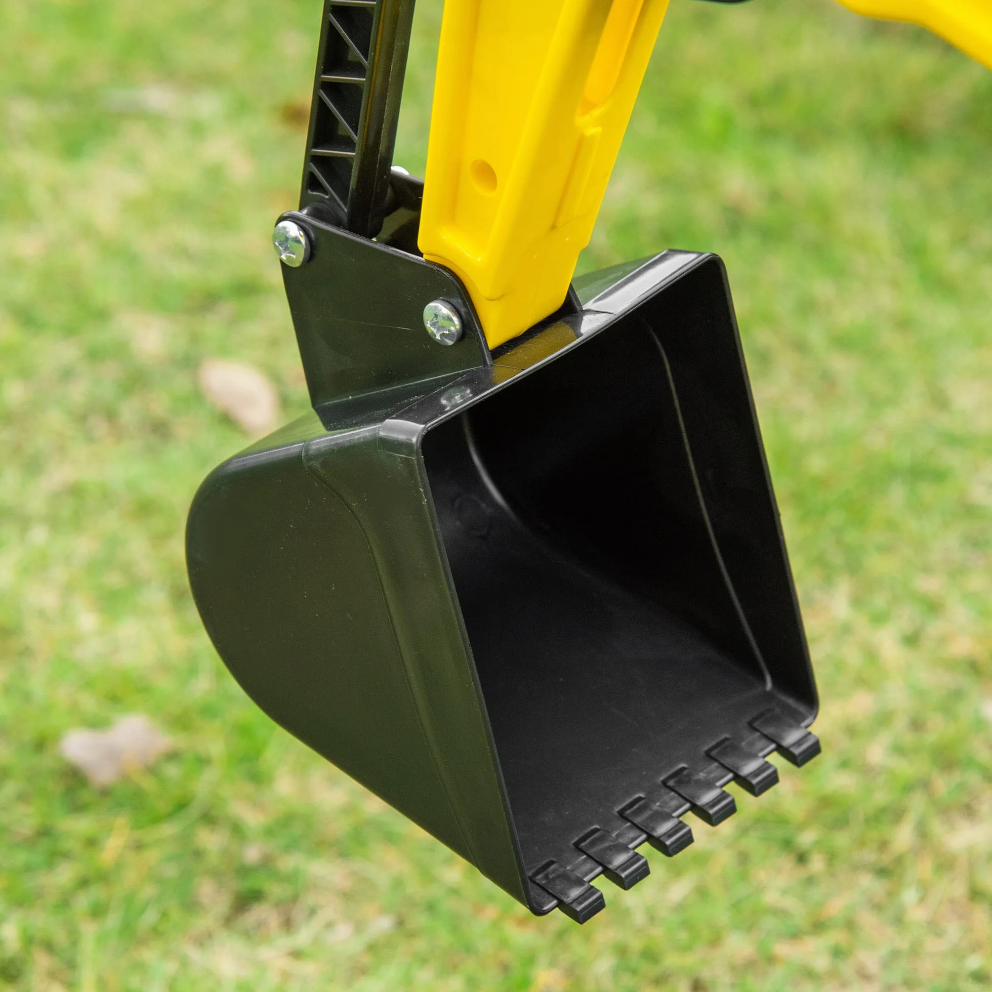 HOMCOM Tractor a Pedales para Niños de +3 Años Excavadora para Niños con Claxon y Pala Delantera Tractor Infantil para Exterior Carga 35kg 107x42x71 cm Amarillo