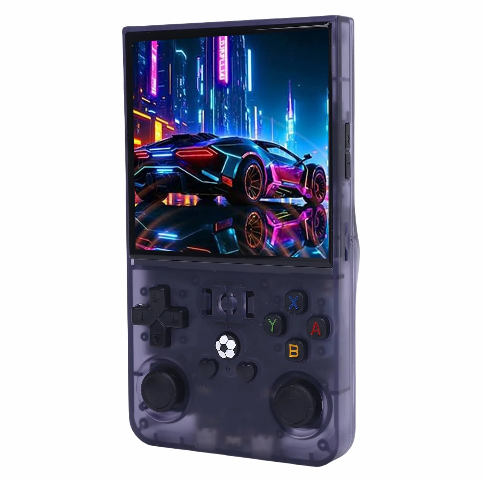 Generic Consola de Juegos Portátil de 4000 MAh, Consola de Videojuegos Retro Portátil con Joysticks Dobles, Gris Translúcida con Pantalla de 4 Pulgadas 720x720 (128G)