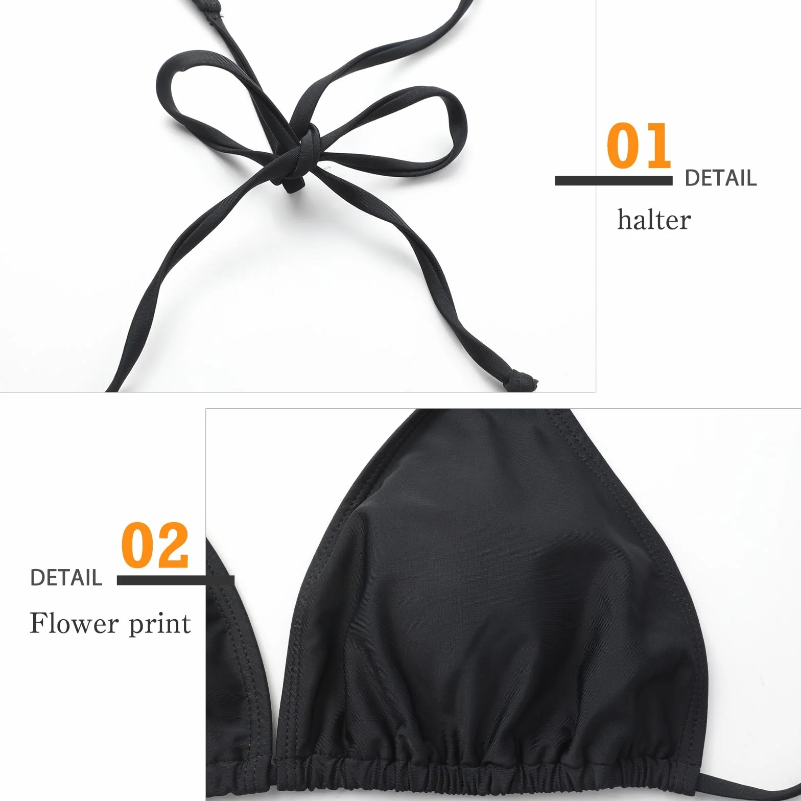 Genfien Conjunto Bikini Top Triangular Tanga Traje Baño Estampado Floral Cuello V Dos Pieza