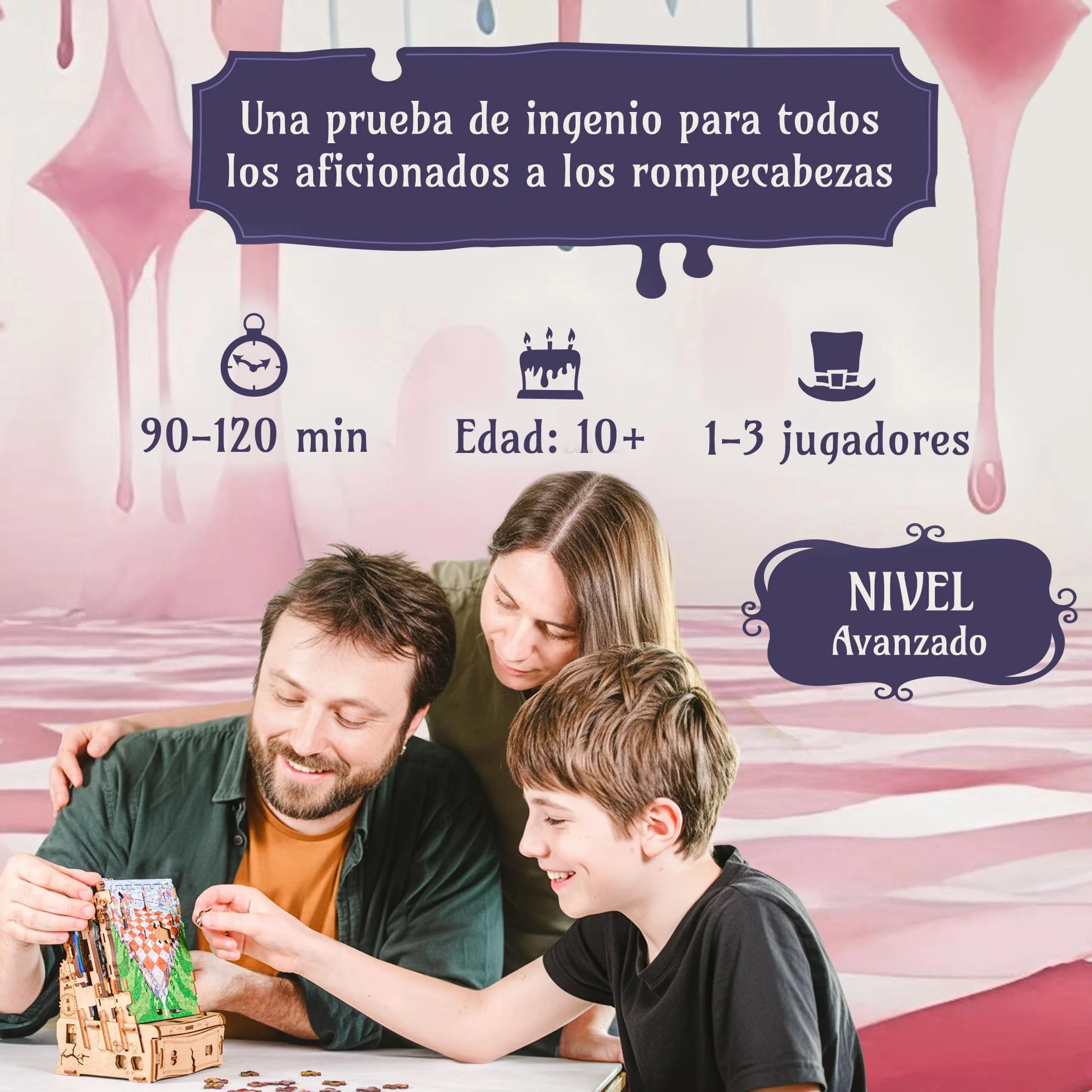 iDventure Cluepuzzle Wonderbox of Alice | Juego de Escape Room 3D Puzzle | Alicia en el País de Las Maravillas | Caja de Regalo