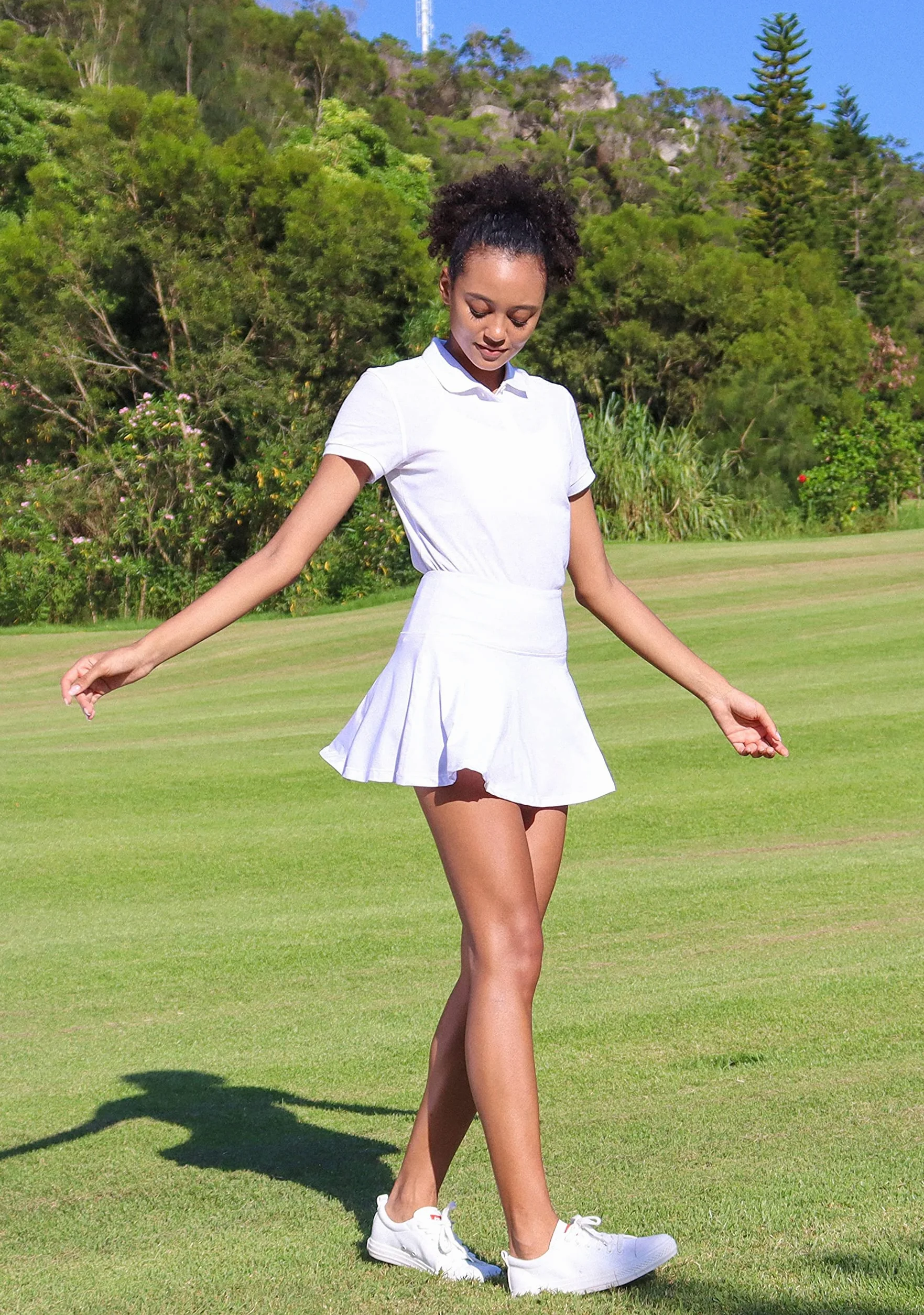 ThreeH Falda de Tenis con Pliegues de Cintura Alta para Mujer Atlética Golf Correr Yoga
