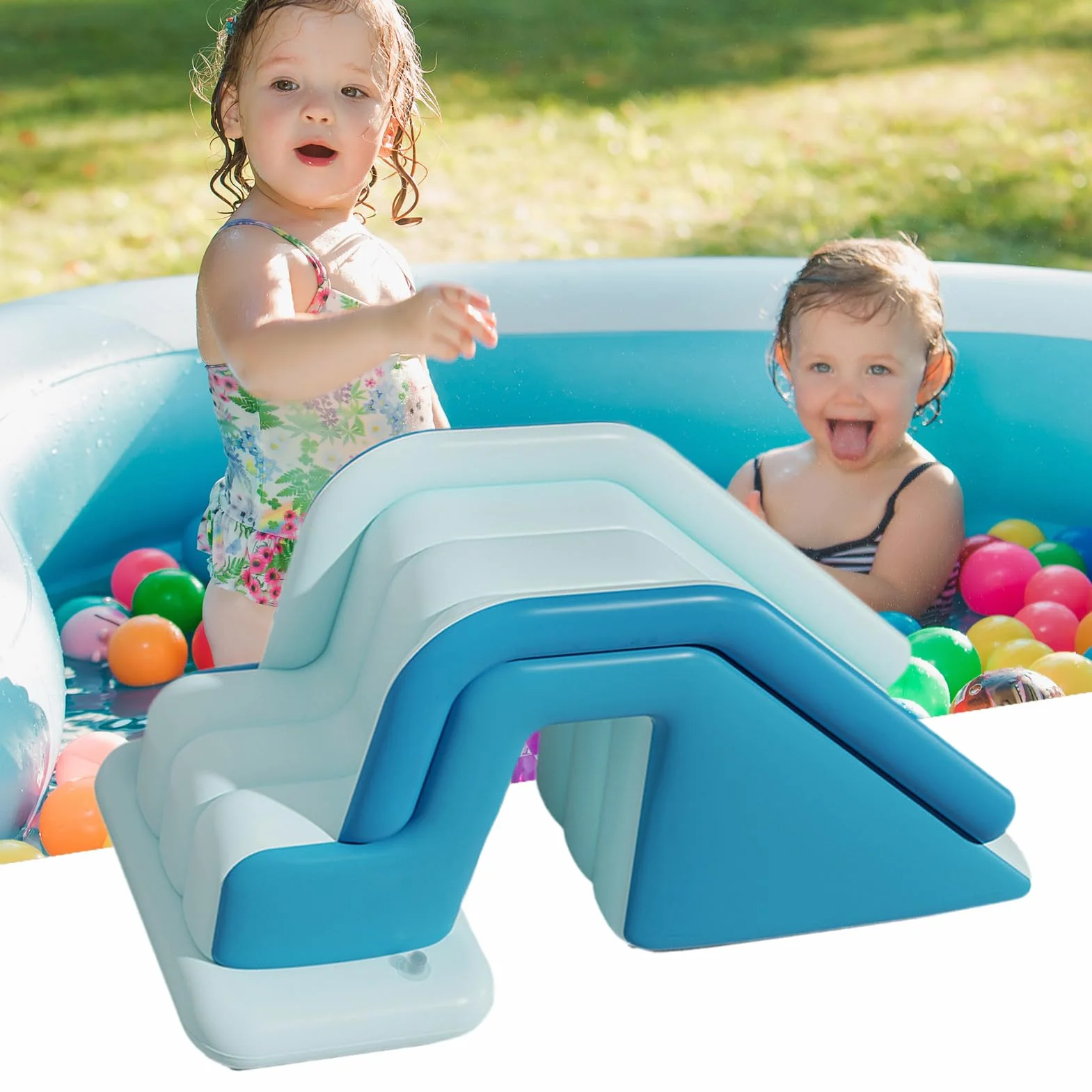 Tobogán Acuático Inflable para Piscina - Tobogán para Piscina Infantil, Tobogán Inflable para Piscina, Tobogán para Piscina De Bolas Y Piscinas, Tobogán Hinchable Infantil para Piscina Pool