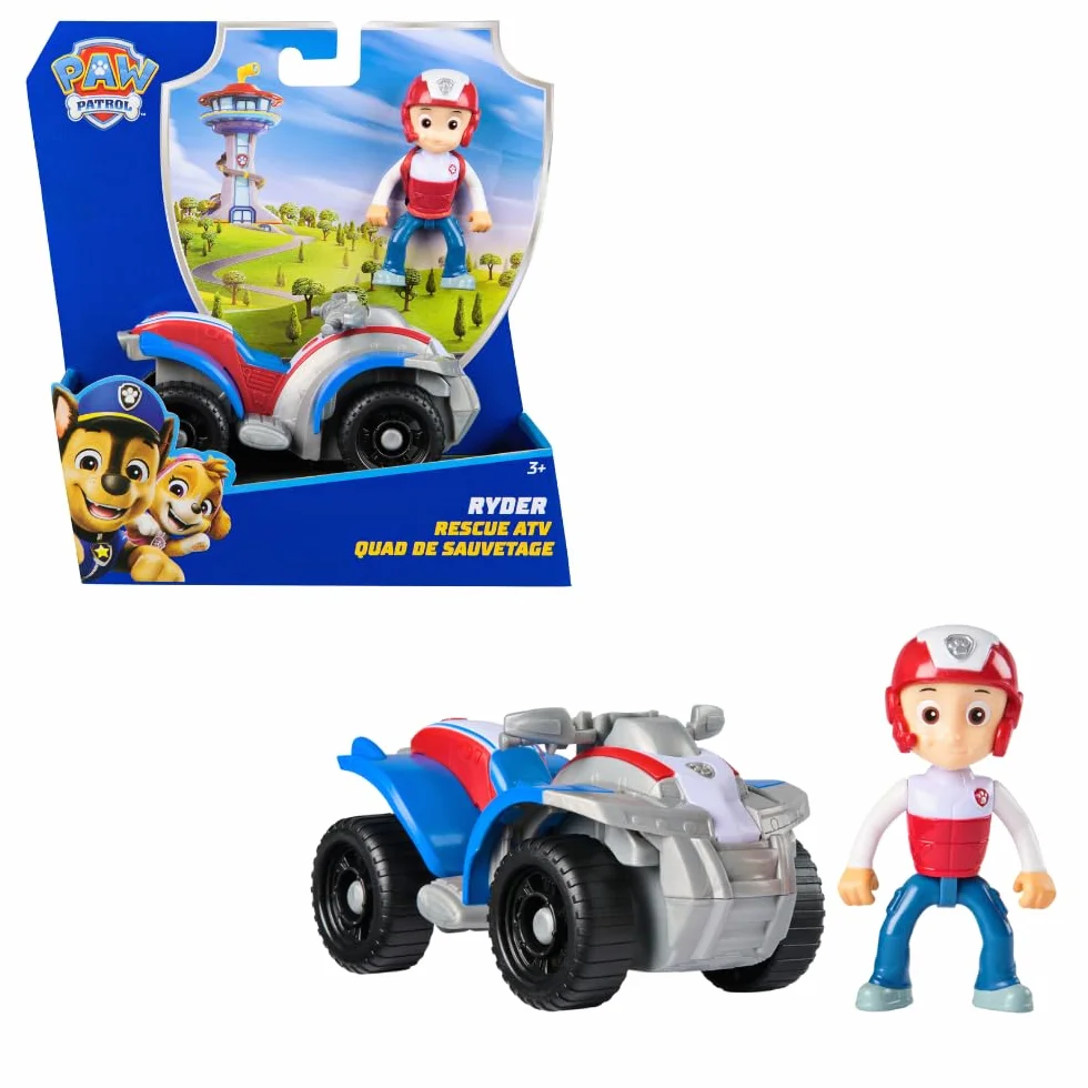 Paw Patrol Patrulla Canina - Moto Juguete Quad de Rescate Y Figura Ryder Juguetes Niños 3 Años + - Regalo Niños 3 Años - Patrulla Canina Juguetes