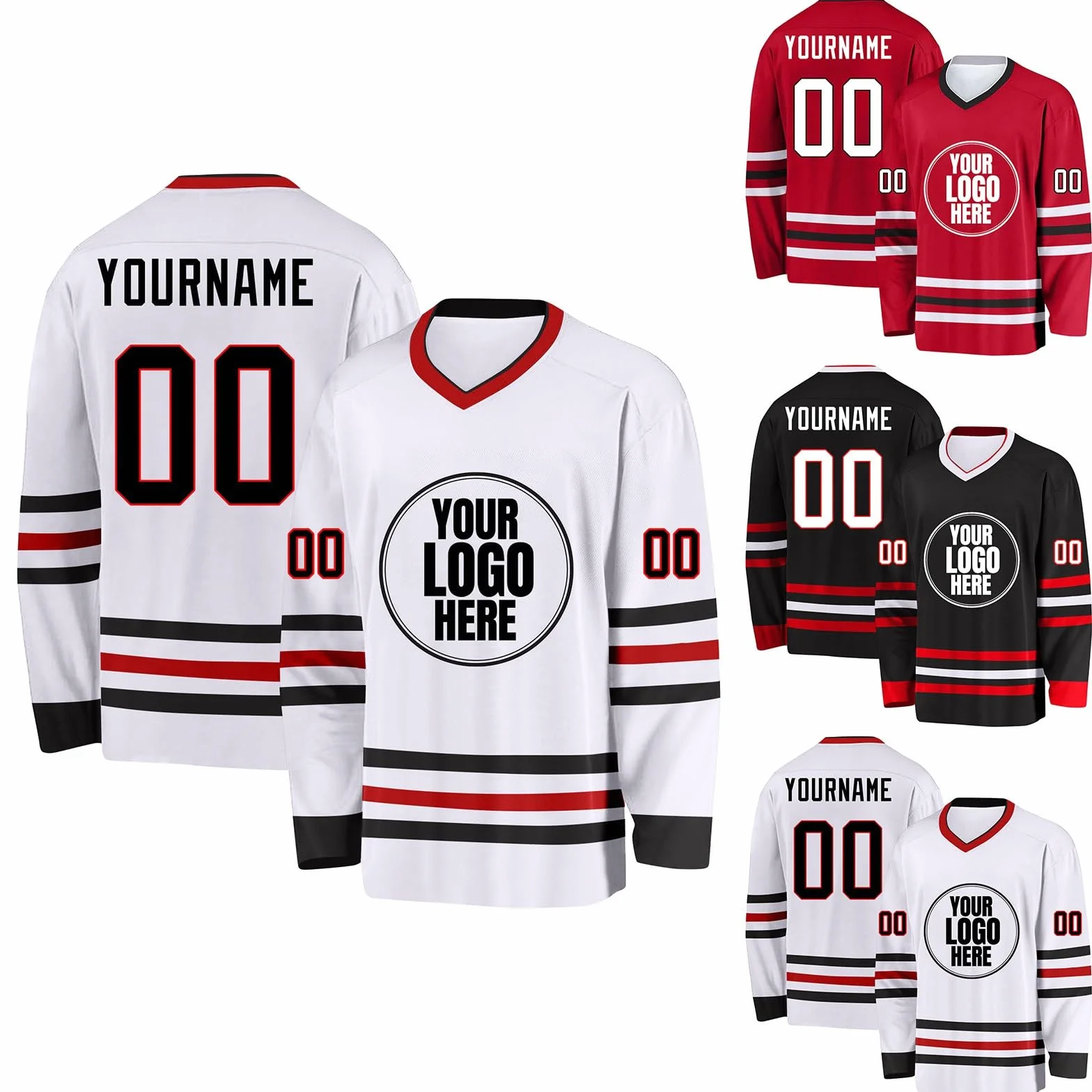 Camisetas de Hockey Personalizadas para Hombres, Mujeres, Adolescentes y Niños