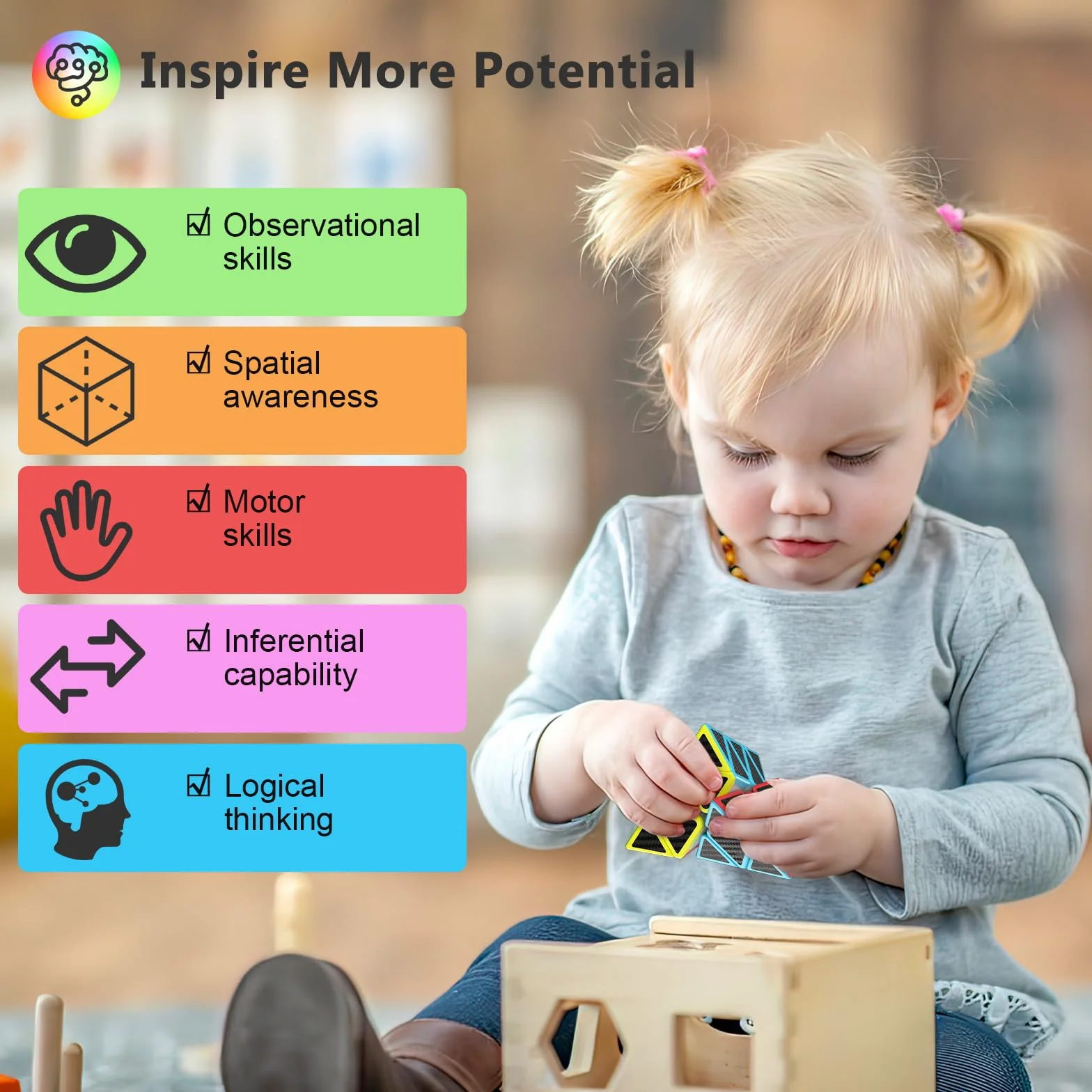 Vdealen Speed Cubo Magico Piramide Magic Cube, Liso Pyramid Cubo de Velocidad para Principiantes y Usuarios Avanzados, Triangle Cube Regalo para Niños Adolescentes Adultos(Fibra de Carbono)