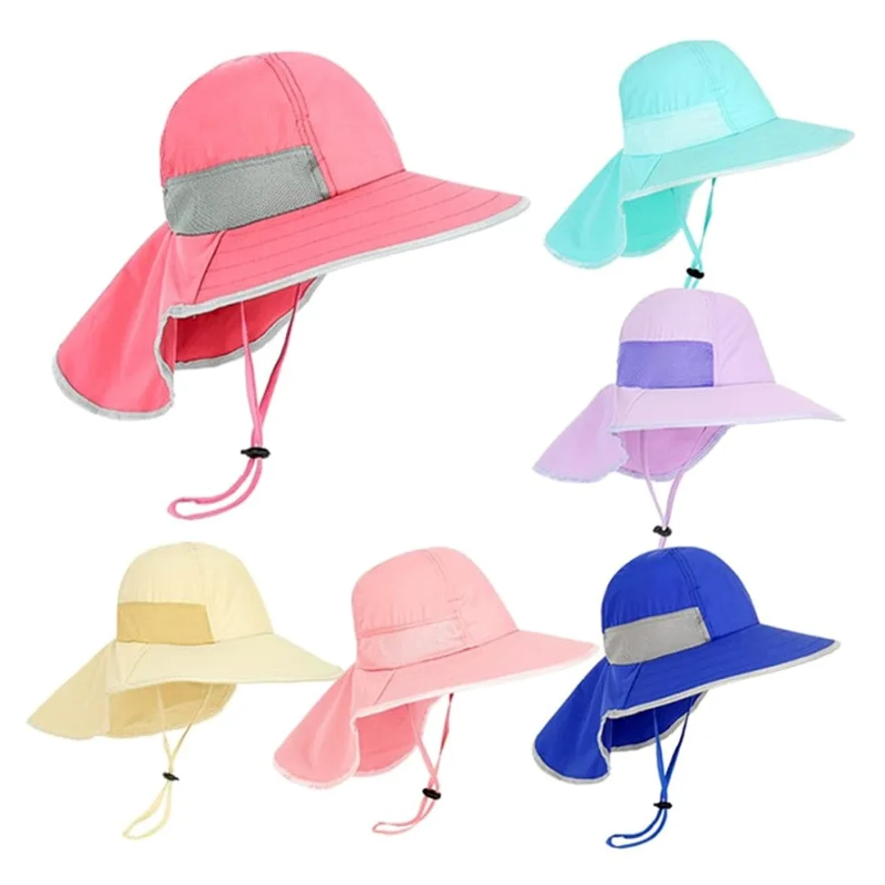 MRKU Sombrero de Sol de Verano de ala Ancha para niños, Gorra Tipo Cubo para la Playa, niñas, Viajes, Exteriores, Moda, Lindo Dinosaurio, niño, Casual