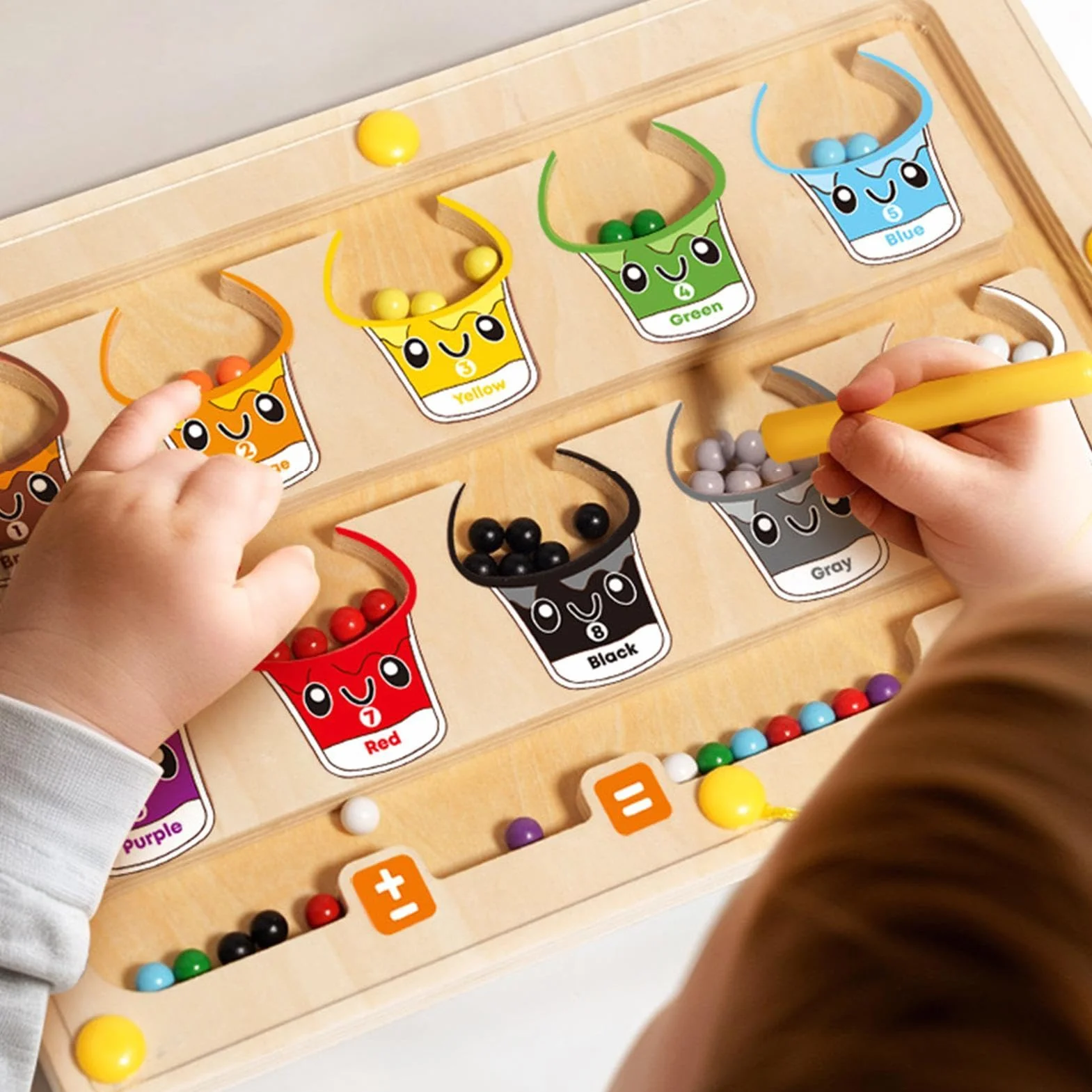Laberinto magnético, laberinto magnético de colores y conteo, tabla de de conteo de madera Aprendizaje educativo de habilidades motoras magnético Juguetes