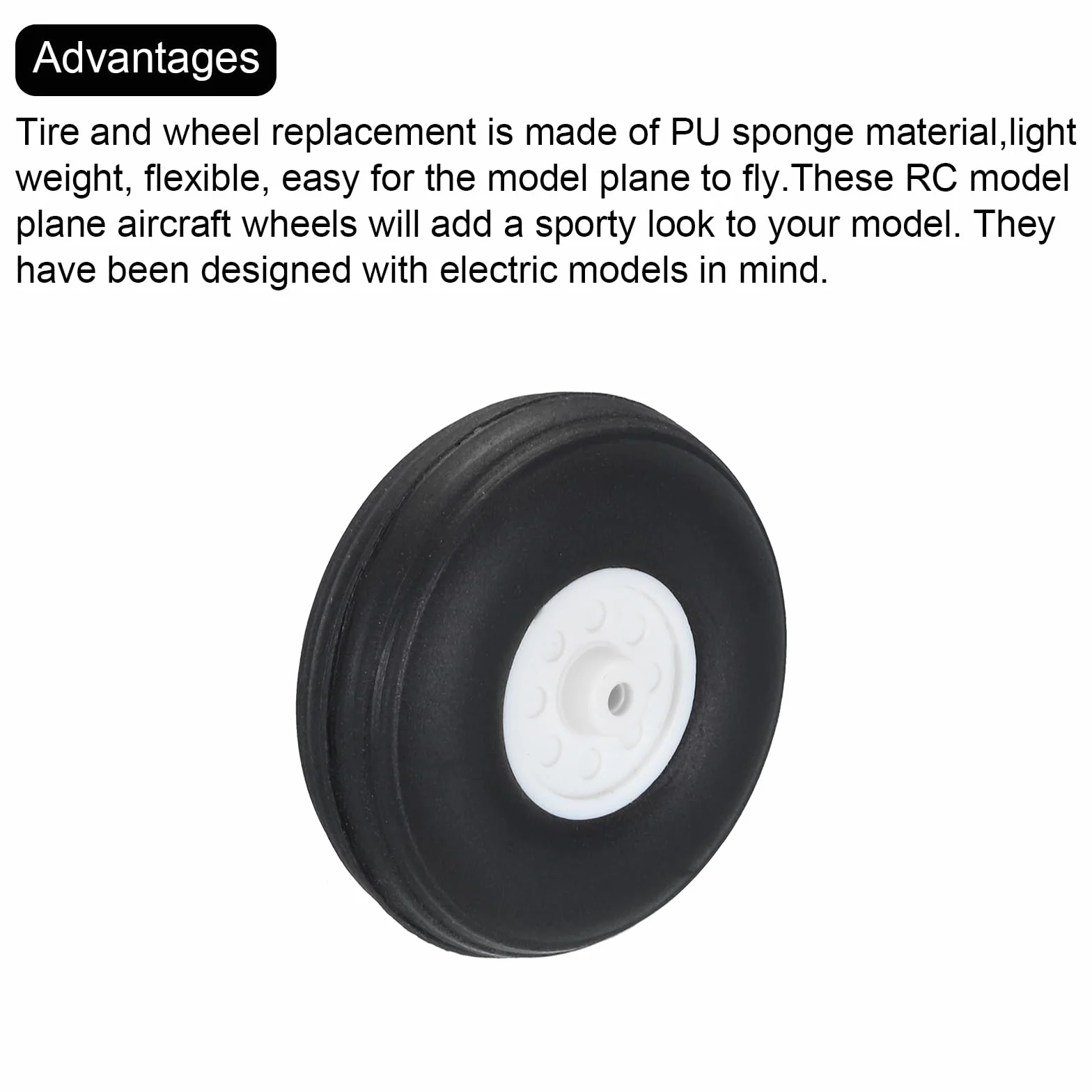 QUARKZMAN Ruedas para Avión RC 1.97" OD Ruedas de Espuma de PU para Avión RC Rueda de Cola de Neumático de Espuma para Avión RC Repuesto para Modelo de Avión RC DIY Paquete de 4