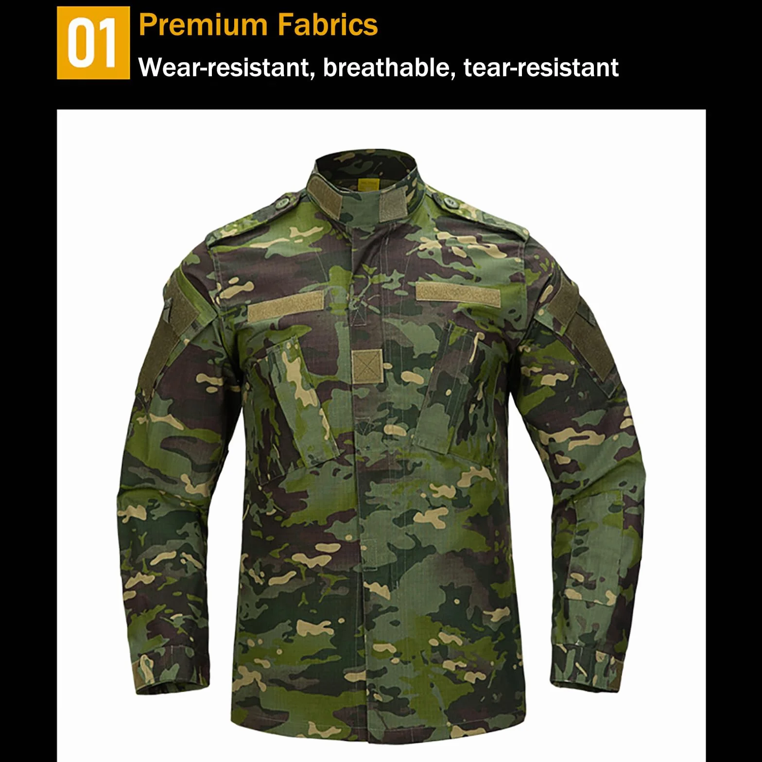 Traje de Camuflaje Militar para Caza Paintball Chaqueta y Pantalones Talla M Negro
