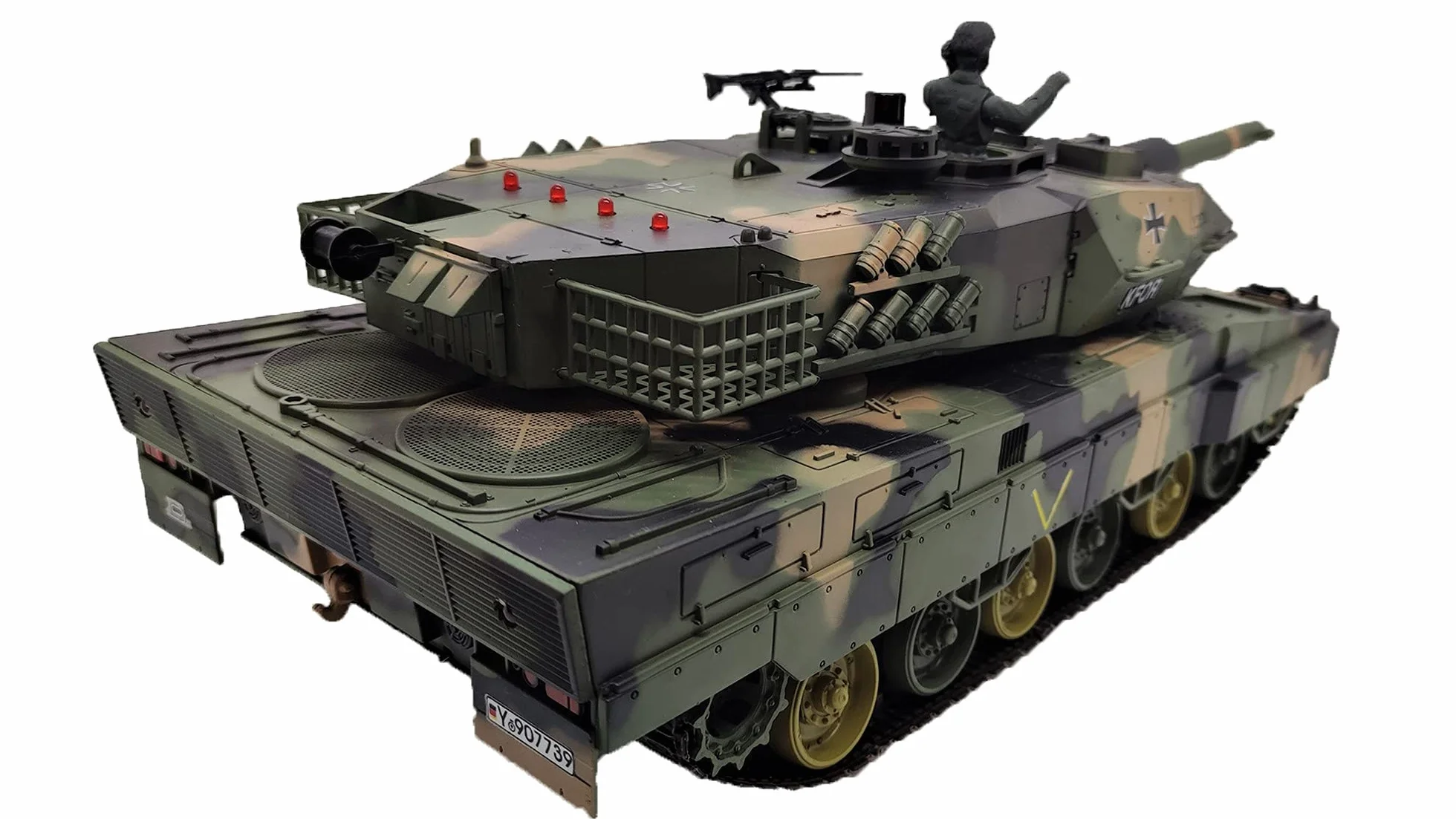 RC Leopard 2A5 - Tanque de combate con sonido, escala 1:24 y 2 sistemas de combate, infrarrojos y disparos de 6 mm
