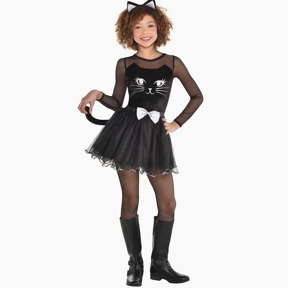 Conjunto de disfraz de gato negro de gatito | Gran disfraz de gato para niños, uso perfecto para disfraces de Halloween