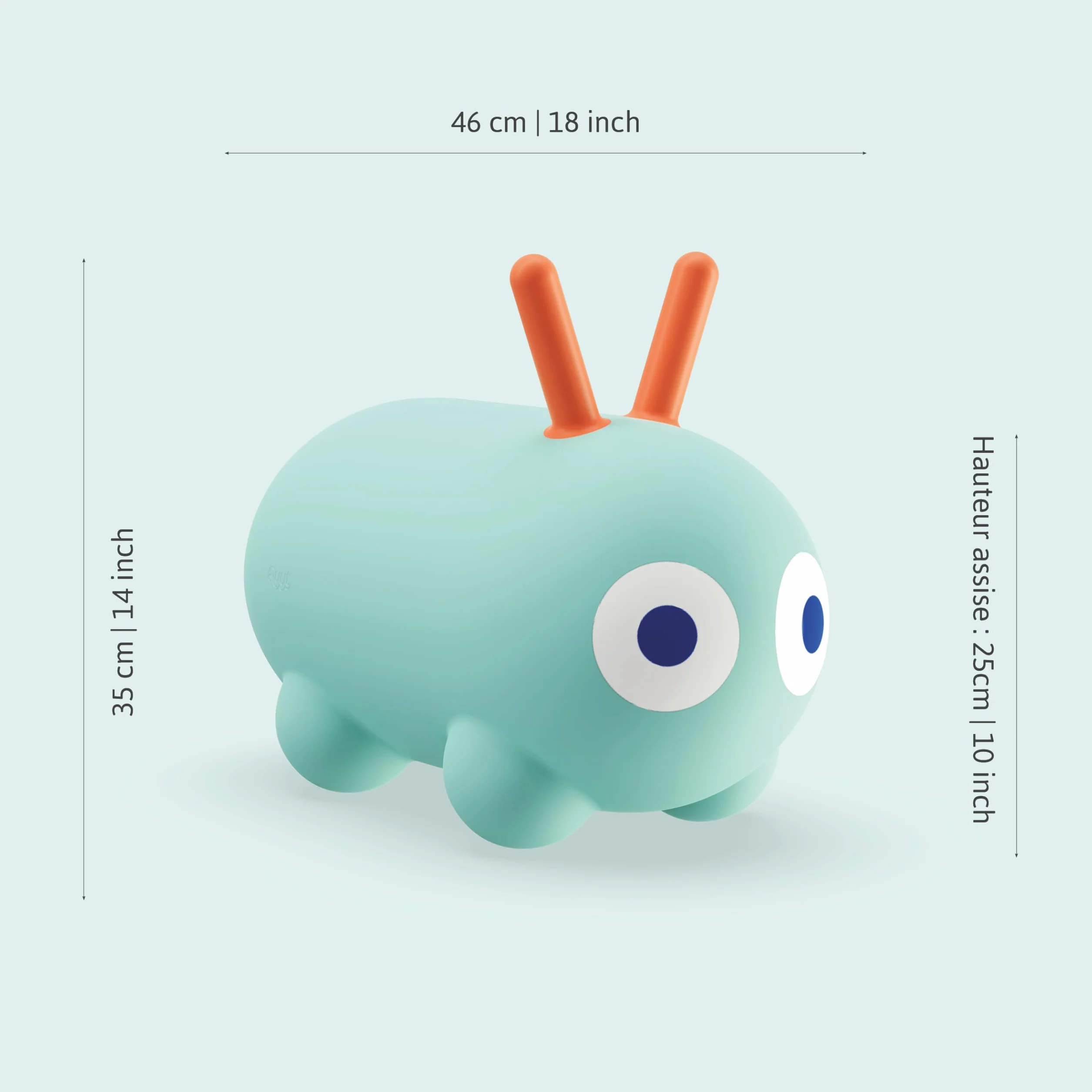 QUUT – Skippi Animal Sauteur – Juguete inflable – interior y exterior – Bomba incluida – 35 x 46 cm – Regalo – Diseño – a partir de 12 meses (verde menta)