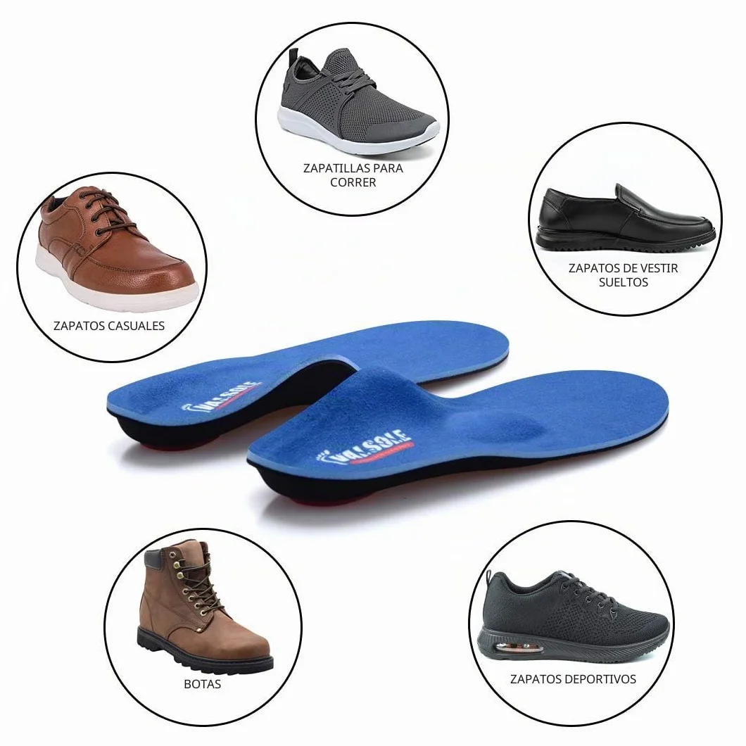 VALSOLE Plantillas Ortopédicas soportes de arco y talones la absorción de choque- para el dolor de talón, pie plano, Fascitis Plantar, dolor de rodilla y espalda