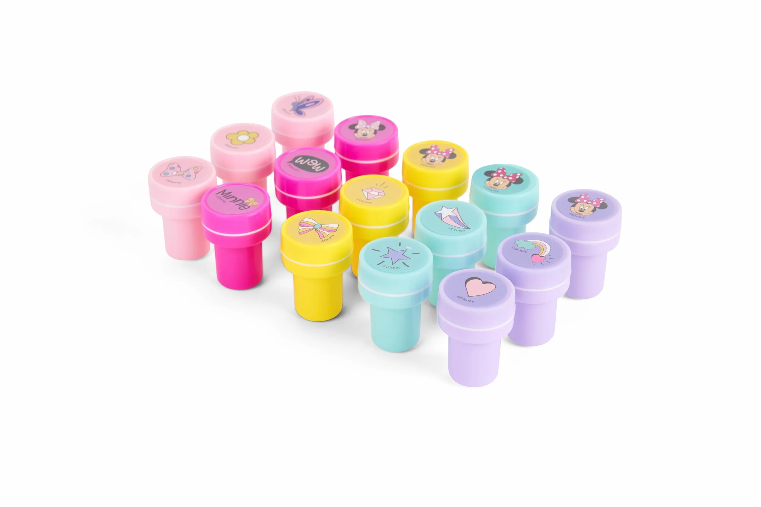 Disney Juego de sellos de Minnie Mouse, 15 piezas, juego de manualidades para niños con 15 sellos, set de sellos a partir de 3 años, producto con licencia junior