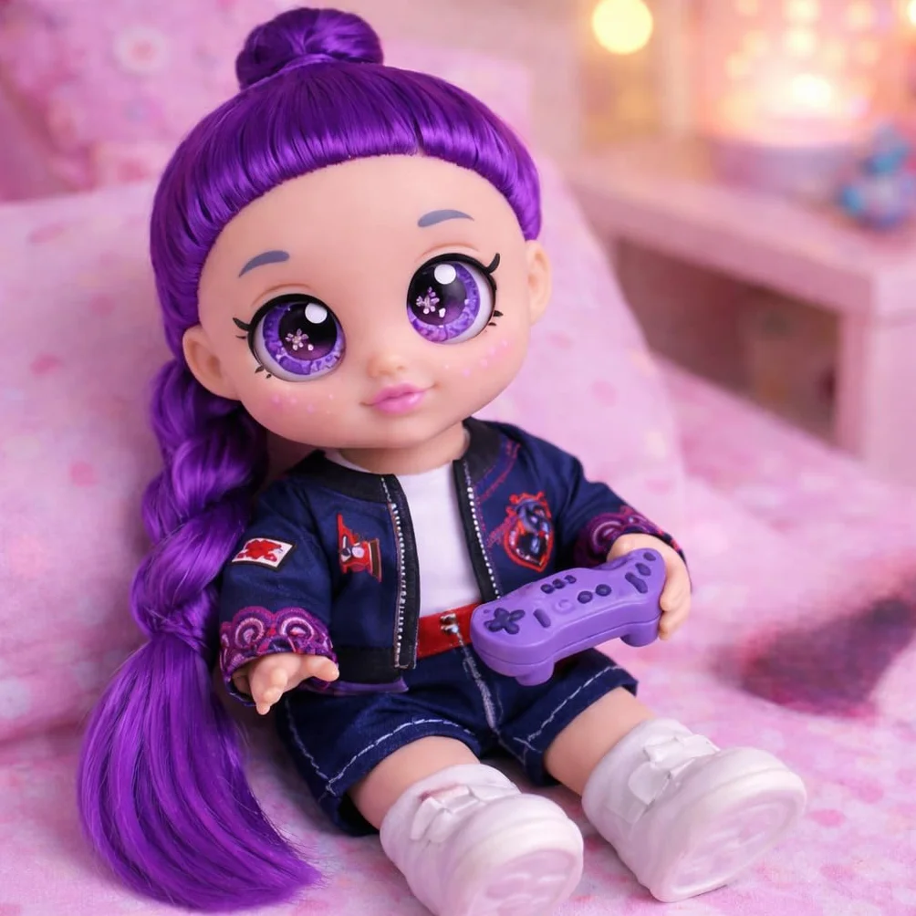 Muñeca de dibujos animados cantando de 26 cm con ojos 5D, muñeca de personaje de moda con compañero tigre azul, para fans de muñecas, regalos de cumpleaños