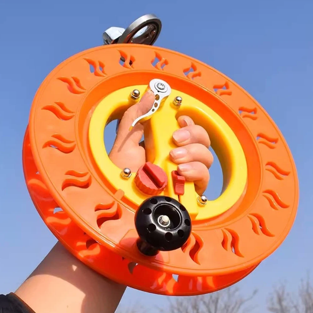 Enrollador de línea para Cometas, Rueda de Agarre para Carrete de bobinado para niños y Adultos, Bloqueo Seguro, Accesorio Profesional y Duradero (Color: Rueda de Cometa + 3 Hilos de línea d