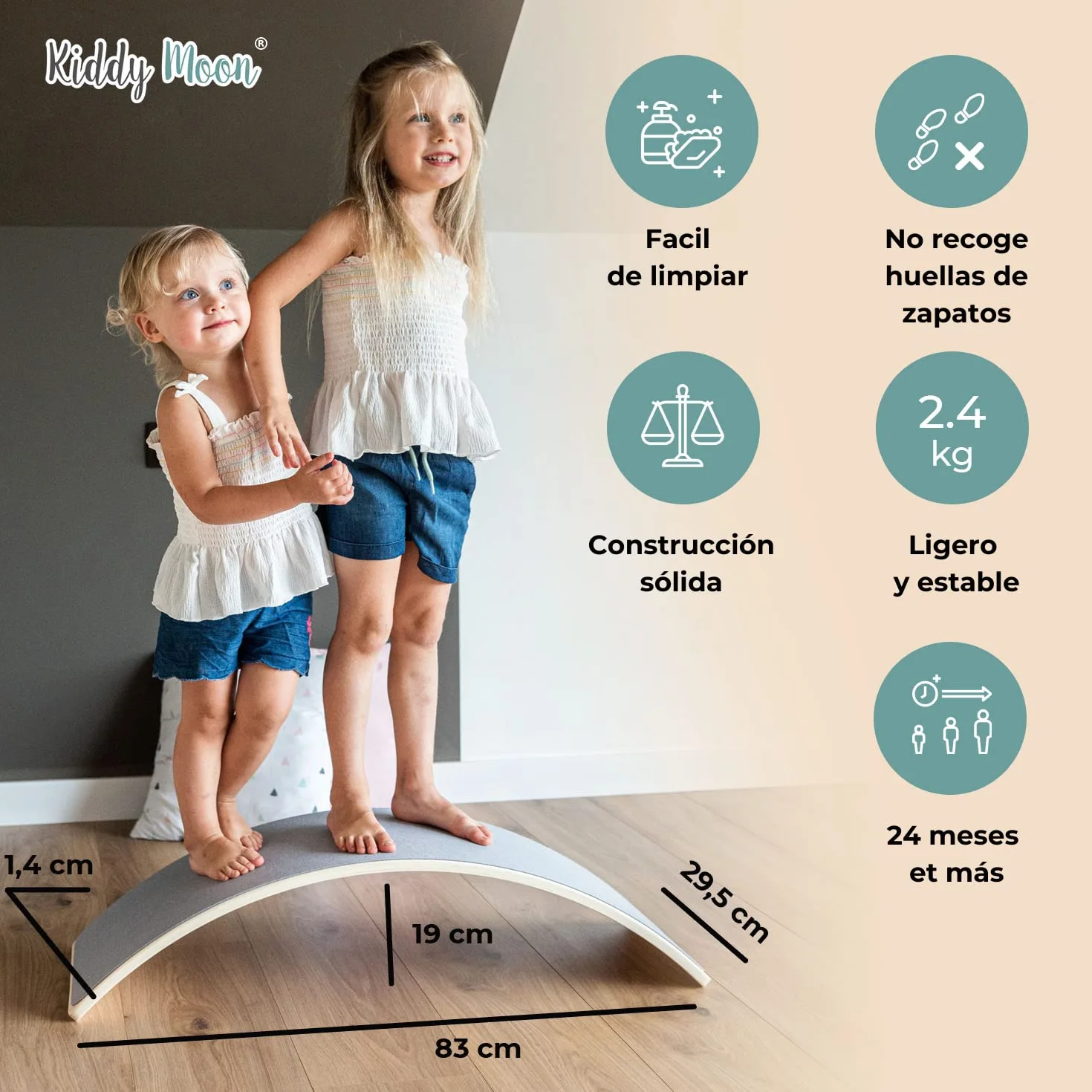 KiddyMoon Tabla De Equilibrio Para Niños Montessori BB-002