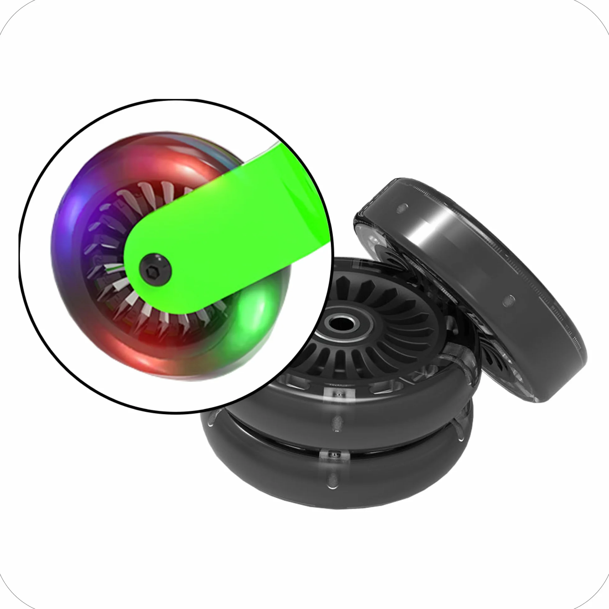 EzyRoller Juego de 2 ruedas LED de repuesto de 96 mm para Classic, Drifter o Drifter X