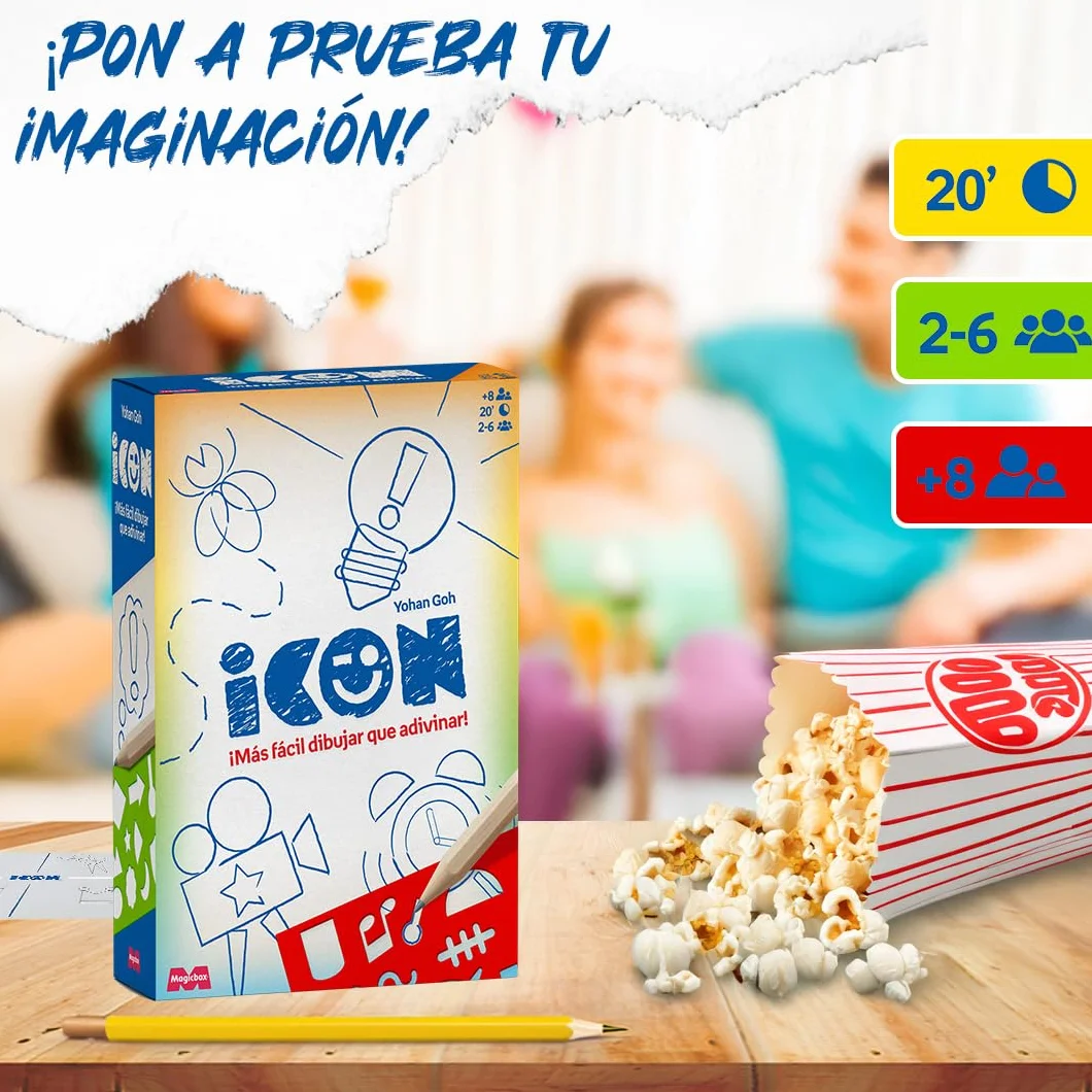 MAGICBOX Icon - Juego de Mesa de Dibujo | Party Game para Jugar con Amigos y Familia - De 2 a 6 Jugadores | Diversión y Risas Aseguradas | A Partir de 10 años