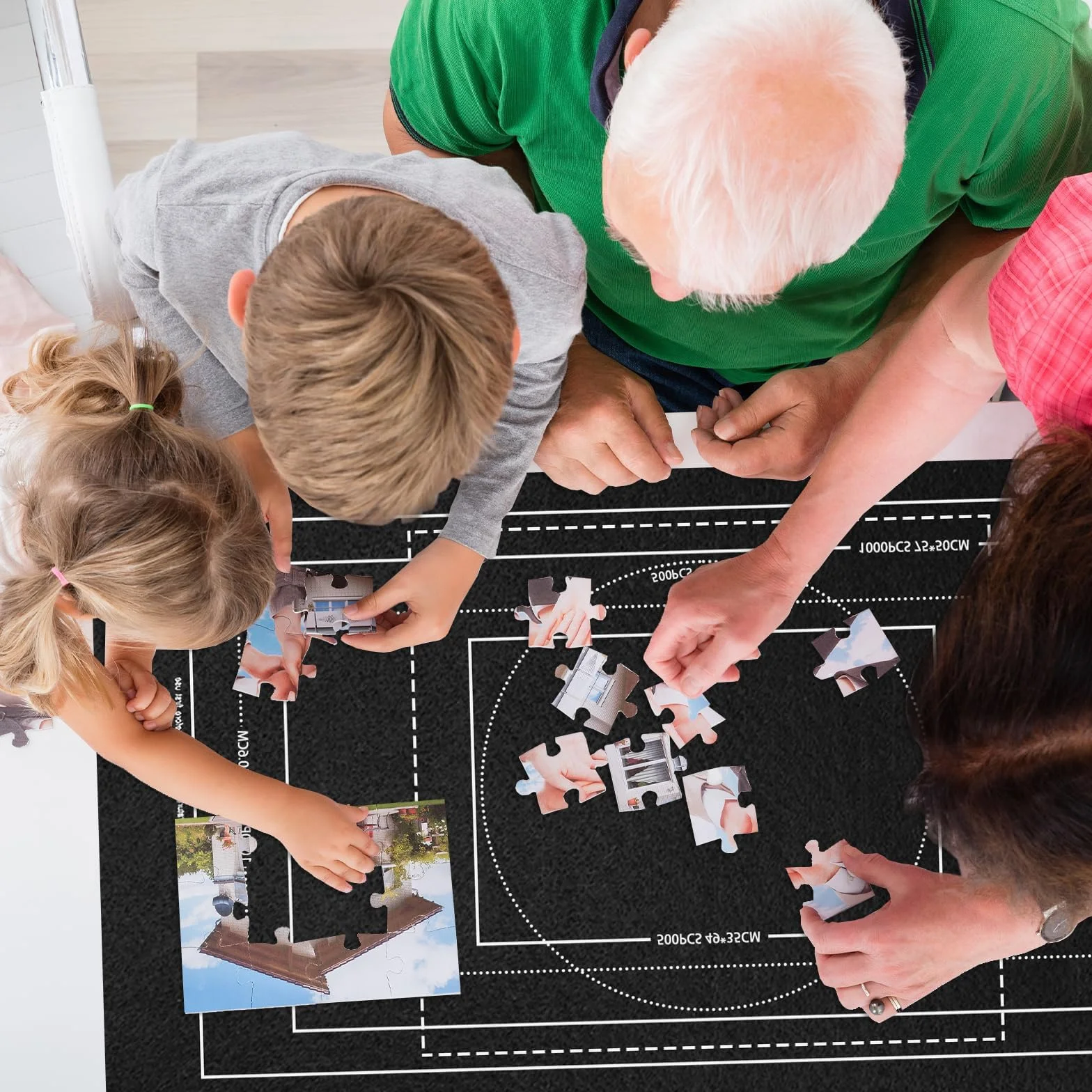 Zatixbu Tapete Puzzle 1500 Piezas, Portátil Alfombra Puzzle con Bomba Inflable, Antideslizante Puzzles Mat para Almacenar Rompecabezas
