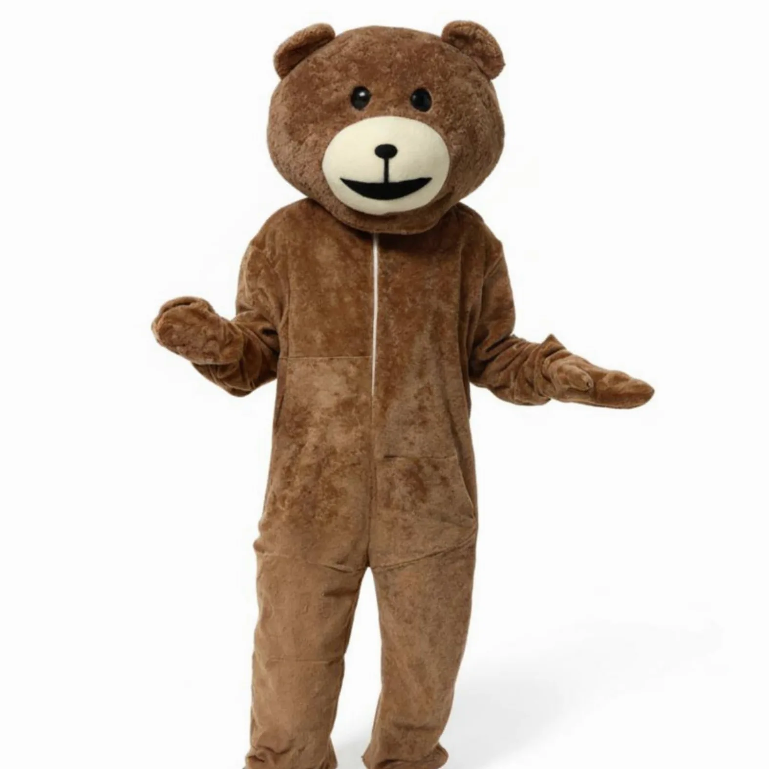 Disfraz de Oso Ropa Completa de Animal para Personaje Tejido de Poliéster Suave Fácil Acceso con Cremallera Frontal Apto para Presentaciones y Actividades Visuales