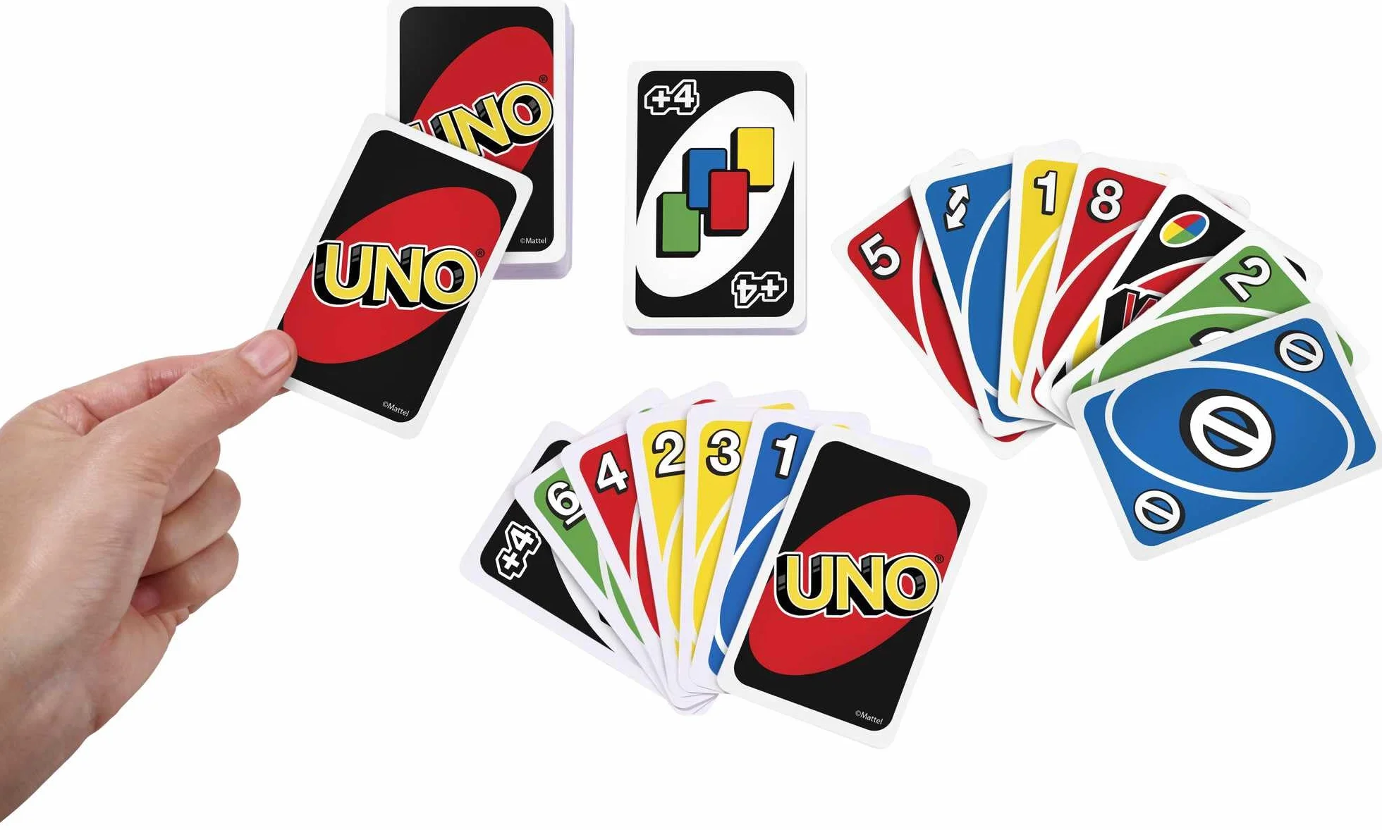 Mattel Games UNO Original Juego de Cartas Familiar Clásico 112 Cartas 2-10 Jugadores 7+ Años