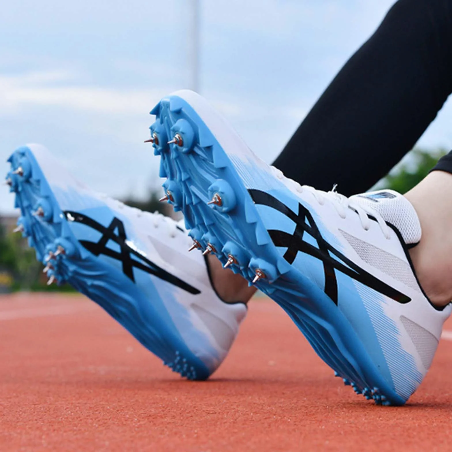 Zapatillas de Clavos para Atletismo Ligero Running Salto Largo Training