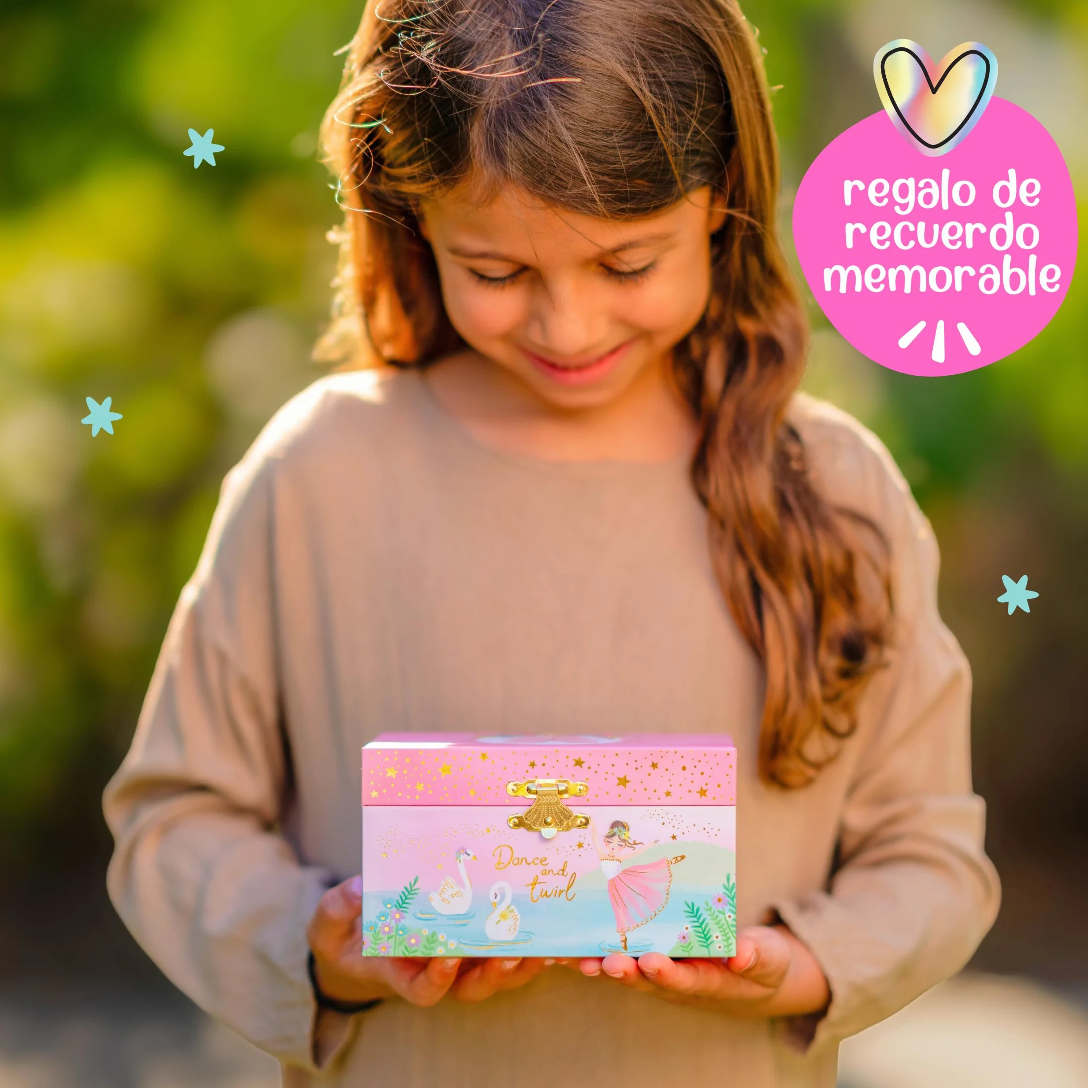 Giggle & Honey® Caja de Música con Bailarina para Niñas - Joyero Musical Niña con Espejo, Caja Musical Bailarina, Joyero Infantil, Joyeros Niña, Regalo Cumpleaños Edades 3-10