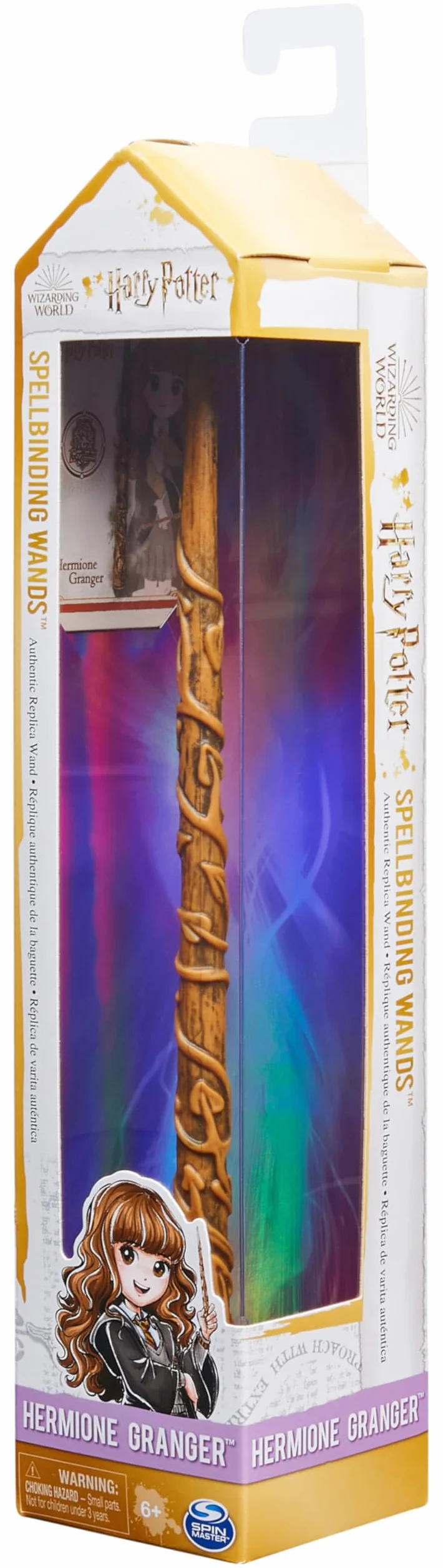 HARRY POTTER WIZARDING WORLD Varita Hermione Granger Deluxe 30 cm con Tarjeta de Hechizo Juguete Niños 6+