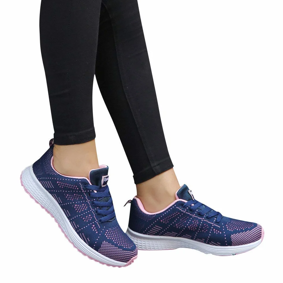 Zapatillas Deporte Respirable Correr Running Cojines Aire Calzado Mecedora Net Estudiante Volar Mujer Gimnasia Ligero Sneakers Atletismo