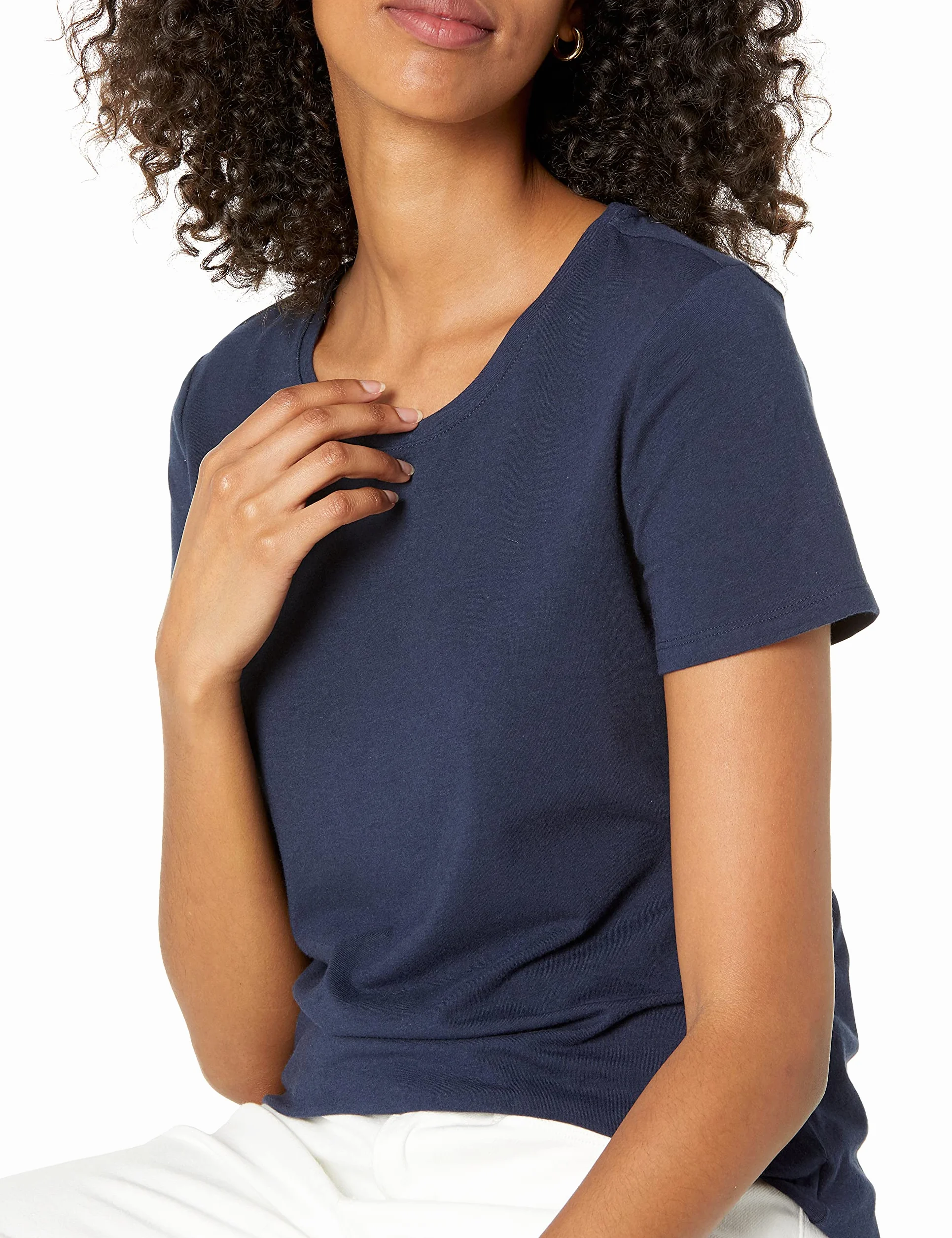 Amazon Essentials Camiseta Elástica Secado Rápido Manga Corta Cuello Redondo Mujer Gimnasio Paquete Múltiple