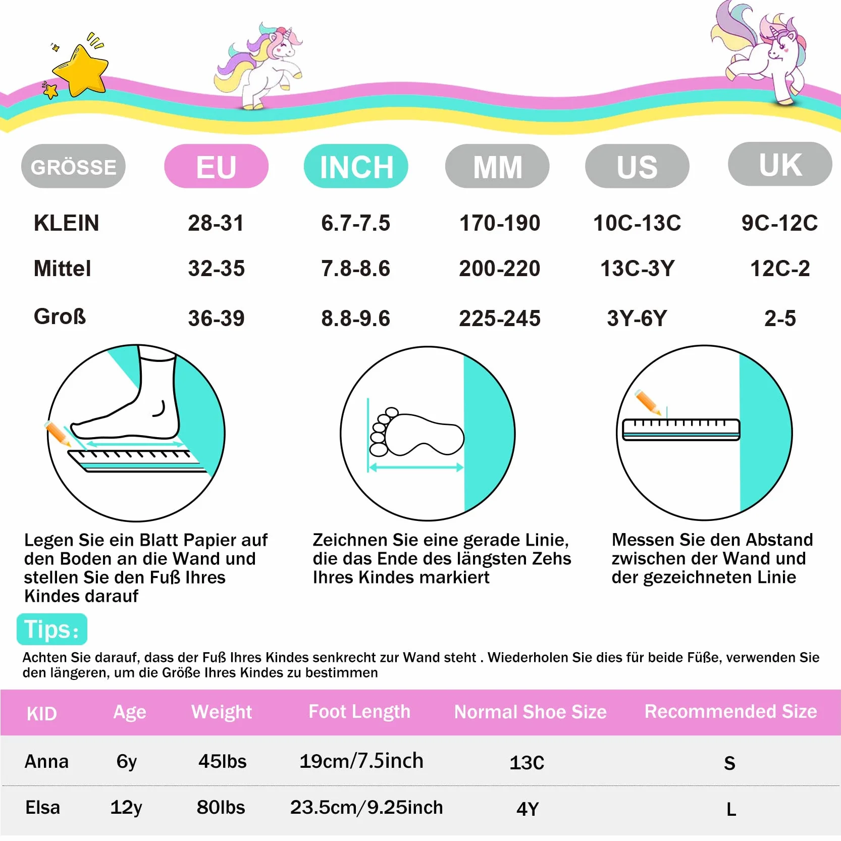 SULIFEEL Rainbow Unicorn Patines en línea para niñas Niños Tamaño Ajustable Ruedas iluminadas Principiantes